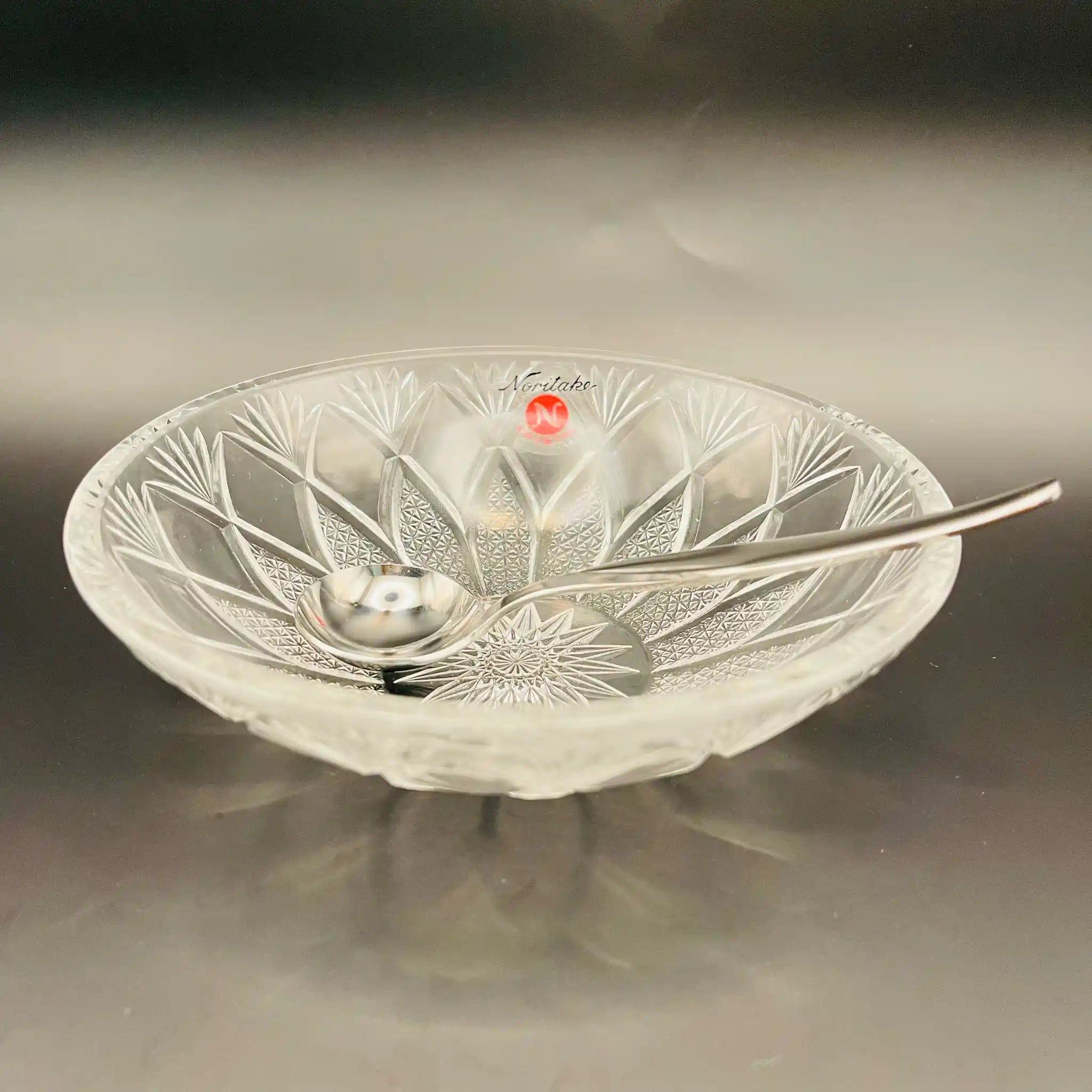 【リユース】 深皿5枚スプーン5P / Noritake(ノリタケ) / 千菊シリーズ / 昭和レトロ 未使用 箱あり