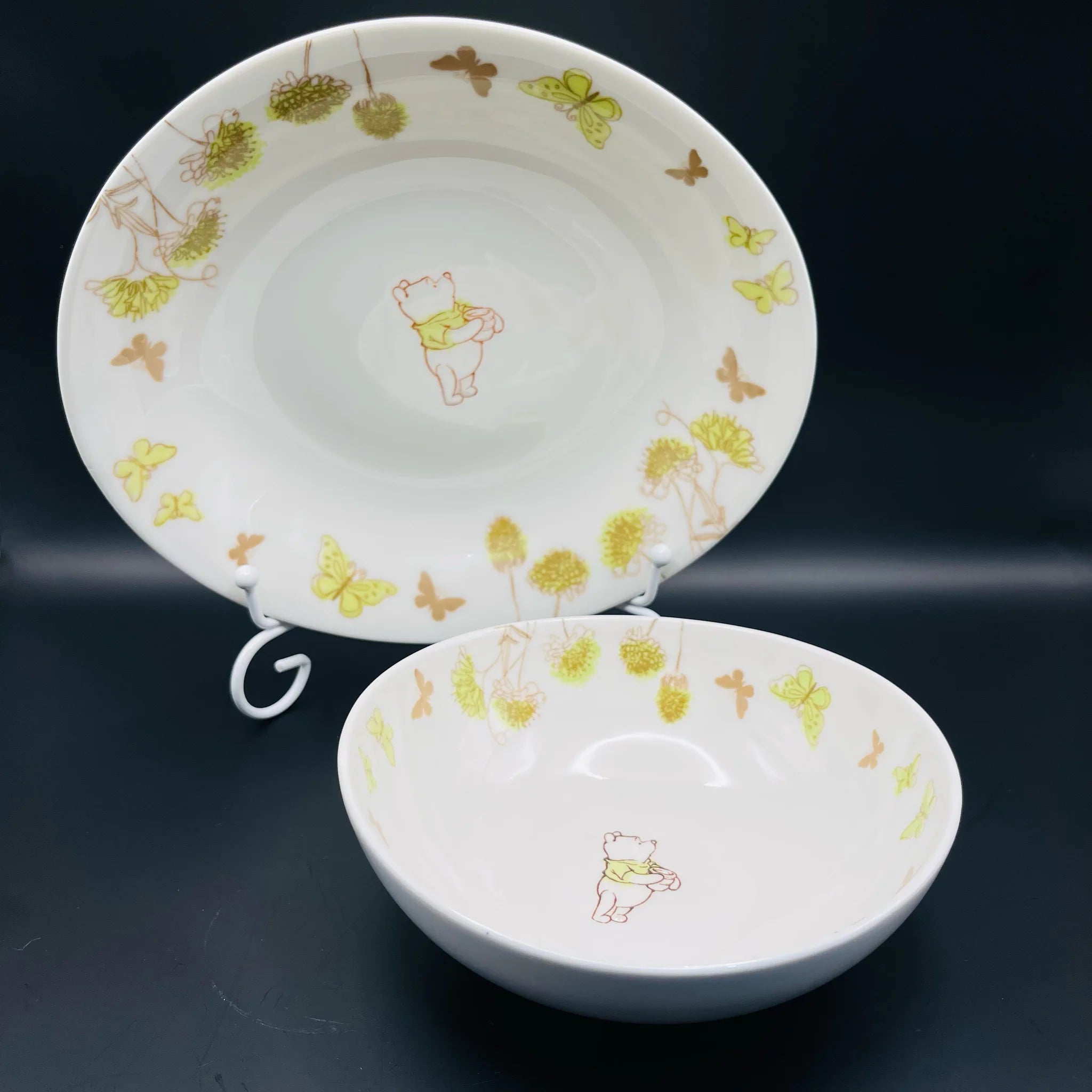 【リユース】 プレート・ボウルセット / Disney / クマのプーさん / 箱有り、未使用