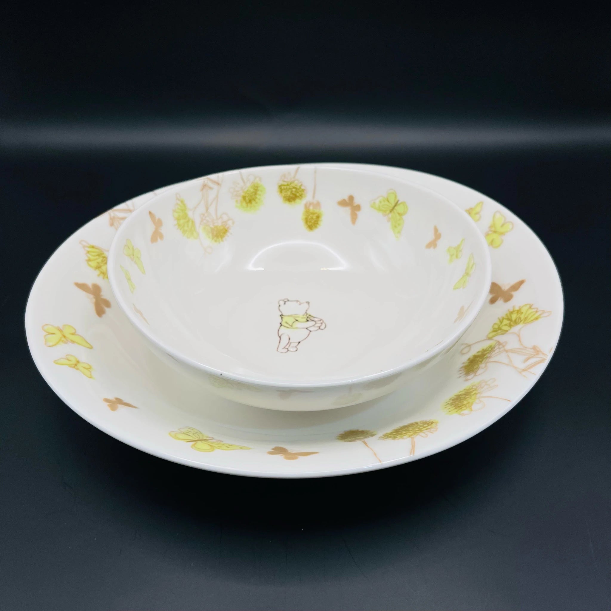 【リユース】 プレート・ボウルセット / Disney / クマのプーさん / 箱有り、未使用