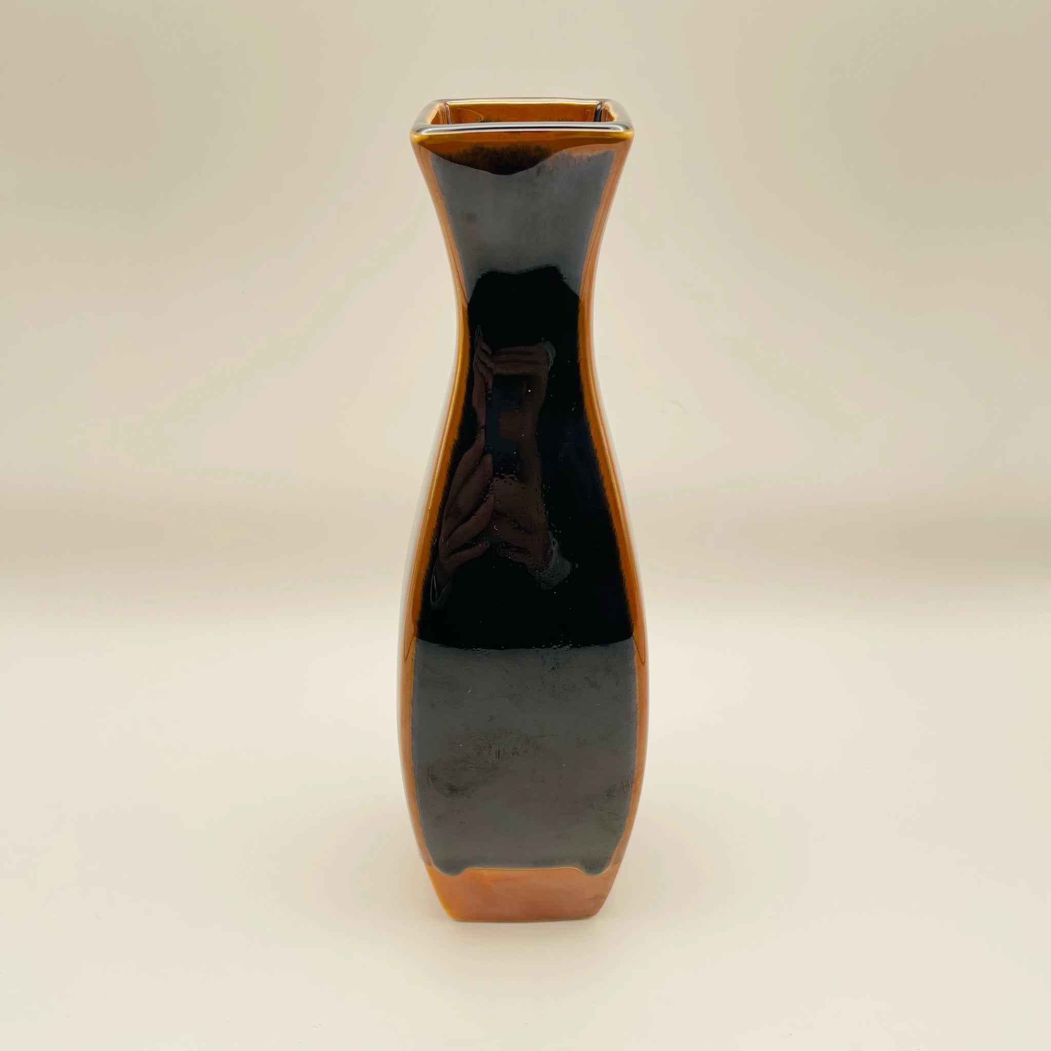 【骨董品】 花挿(花瓶) / 加藤五山 / 陶器 / 日本 / 古瀬戸釉 / 箱付き