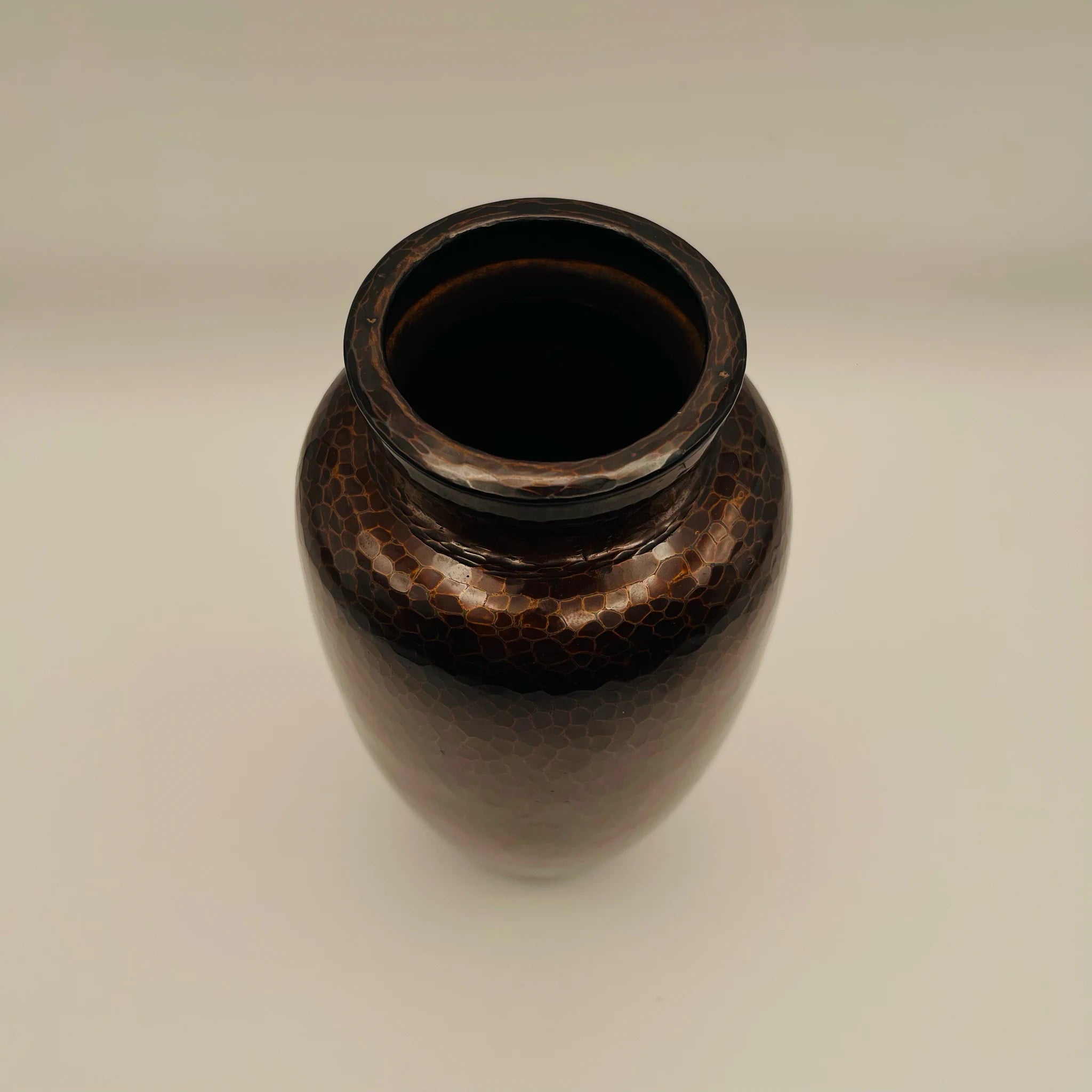 【リユース】 銅蟲花瓶 / 夏目形笹蔓 / 日本 / 木箱あり 未使用