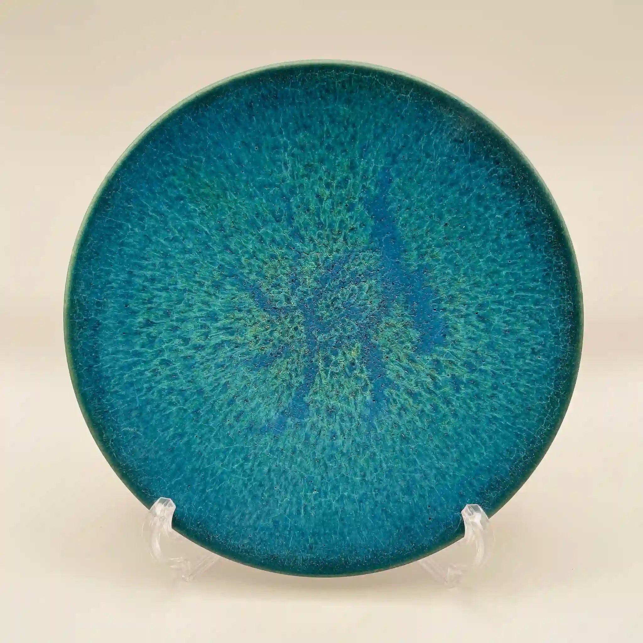 【骨董品】 飾皿 / 碧釉(へきゆう)  / 木箱あり 未使用