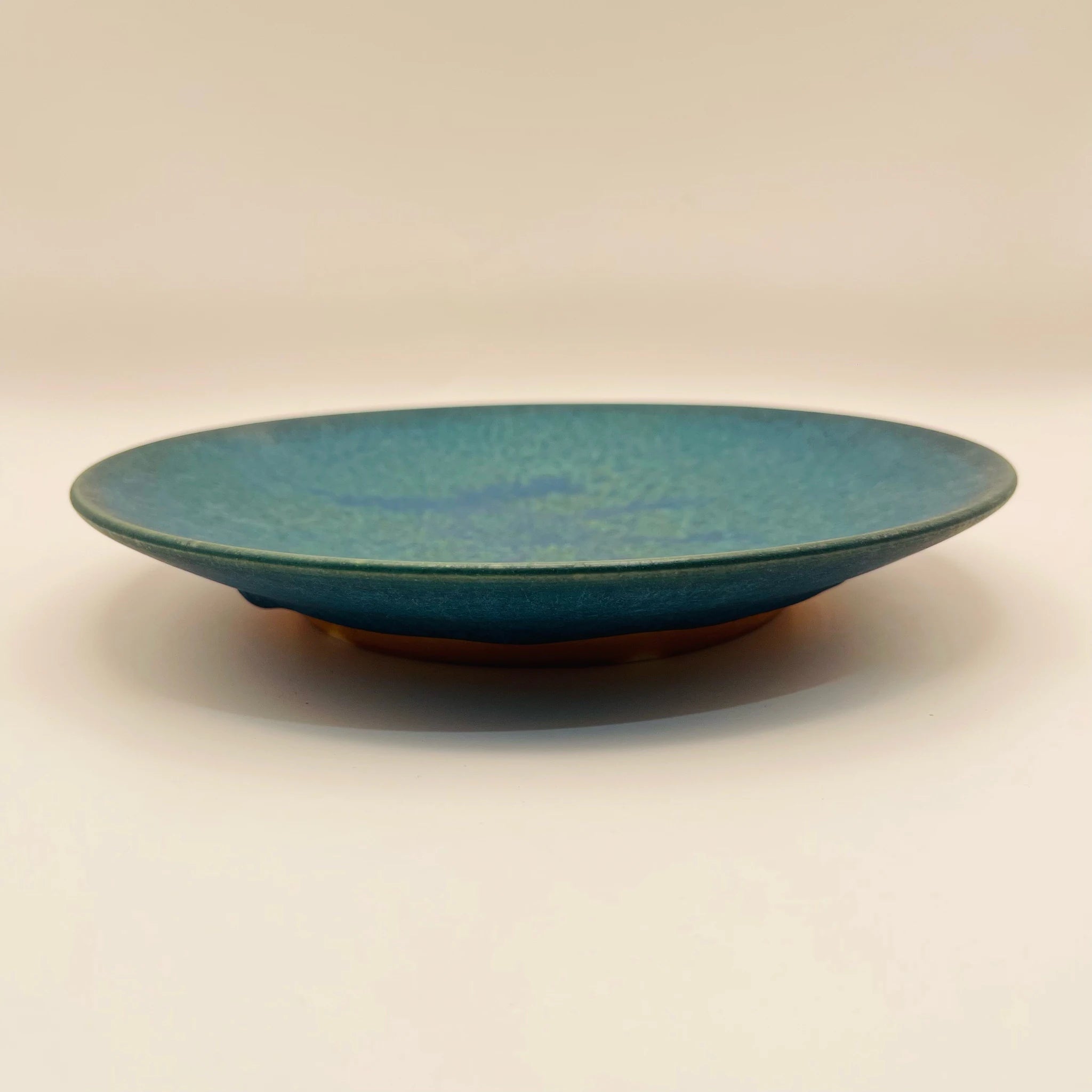 【骨董品】 飾皿 / 碧釉(へきゆう)  / 木箱あり 未使用