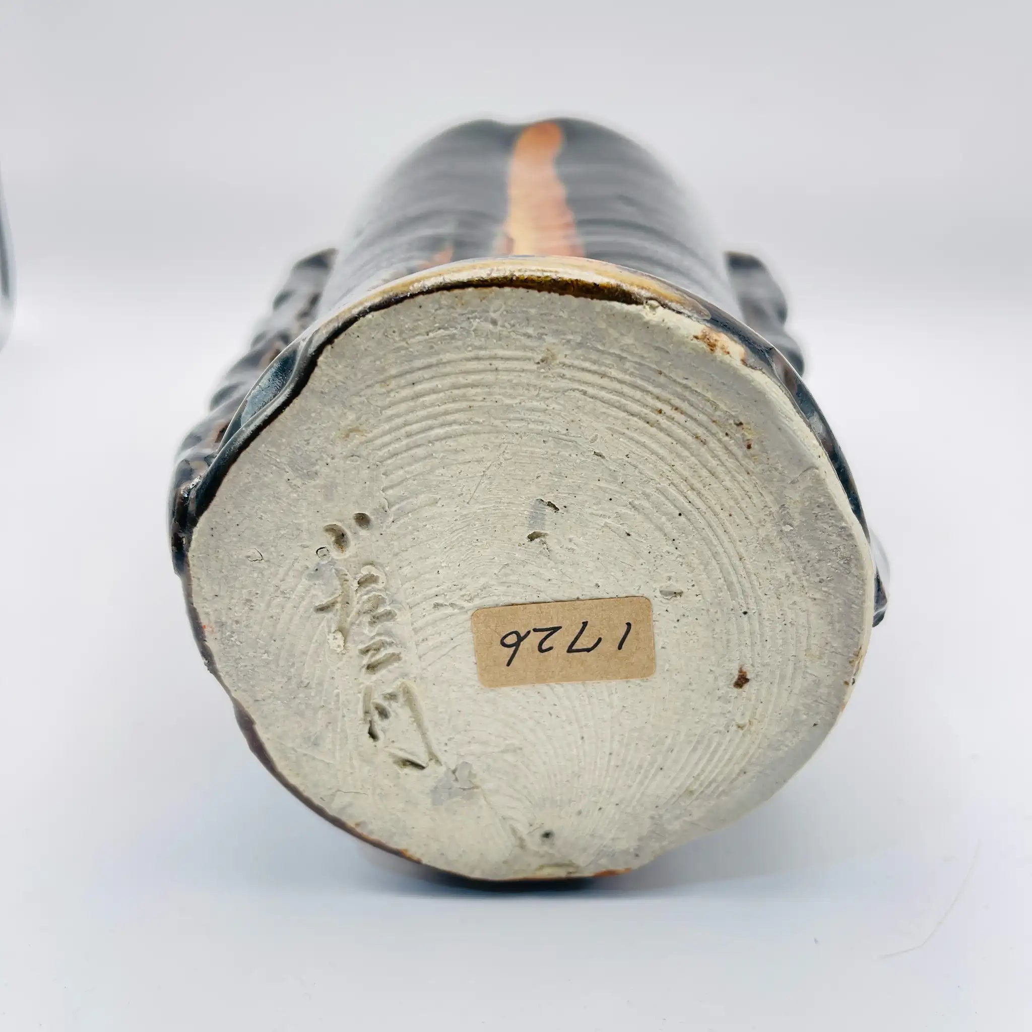 【骨董品】 フラワーベース(花瓶) / 山口小左衛門窯 / 赤津焼 / 黒耀釉 未使用 箱あり