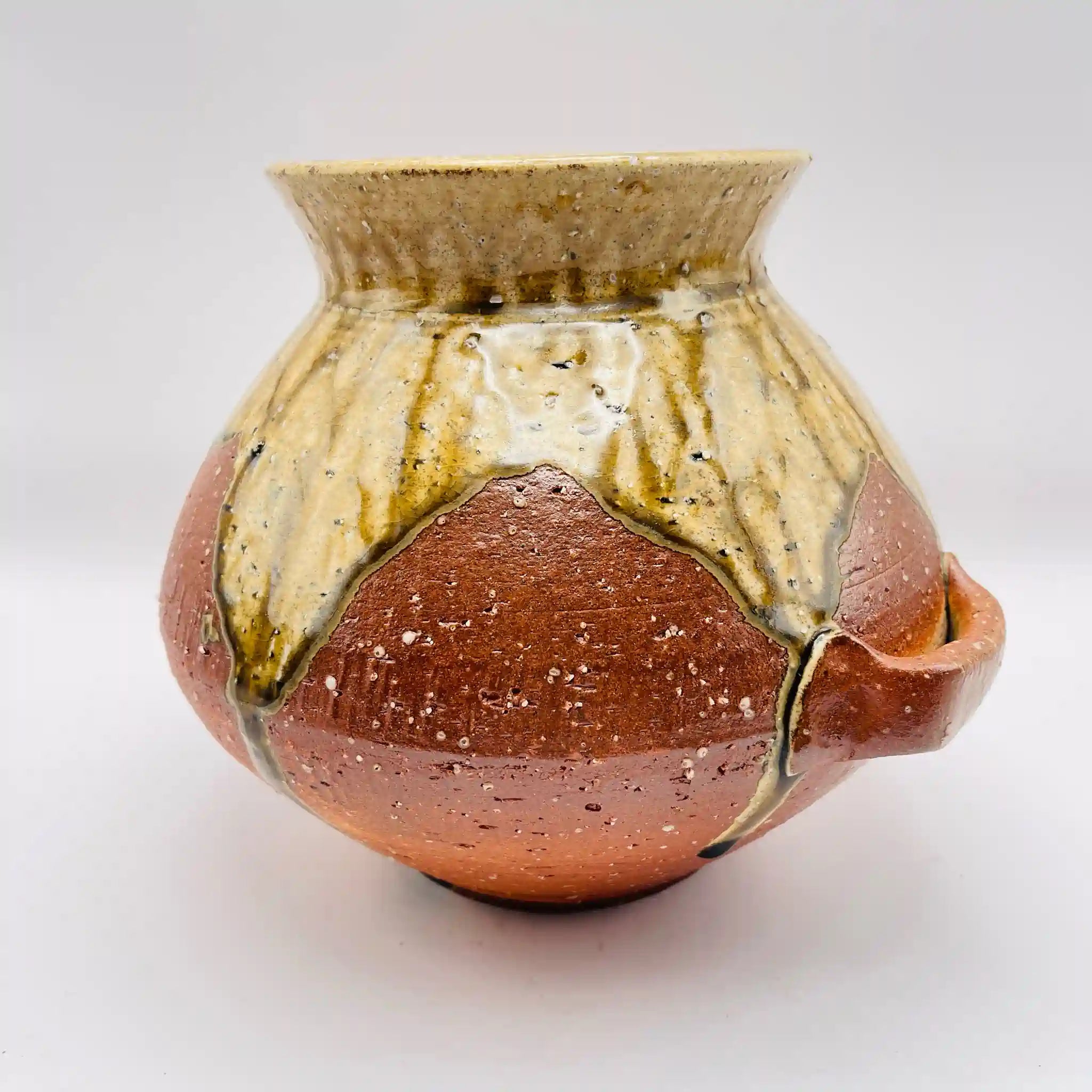 【骨董品】 耳付花壺 / 信楽焼 / 日本 / 未使用,箱あり