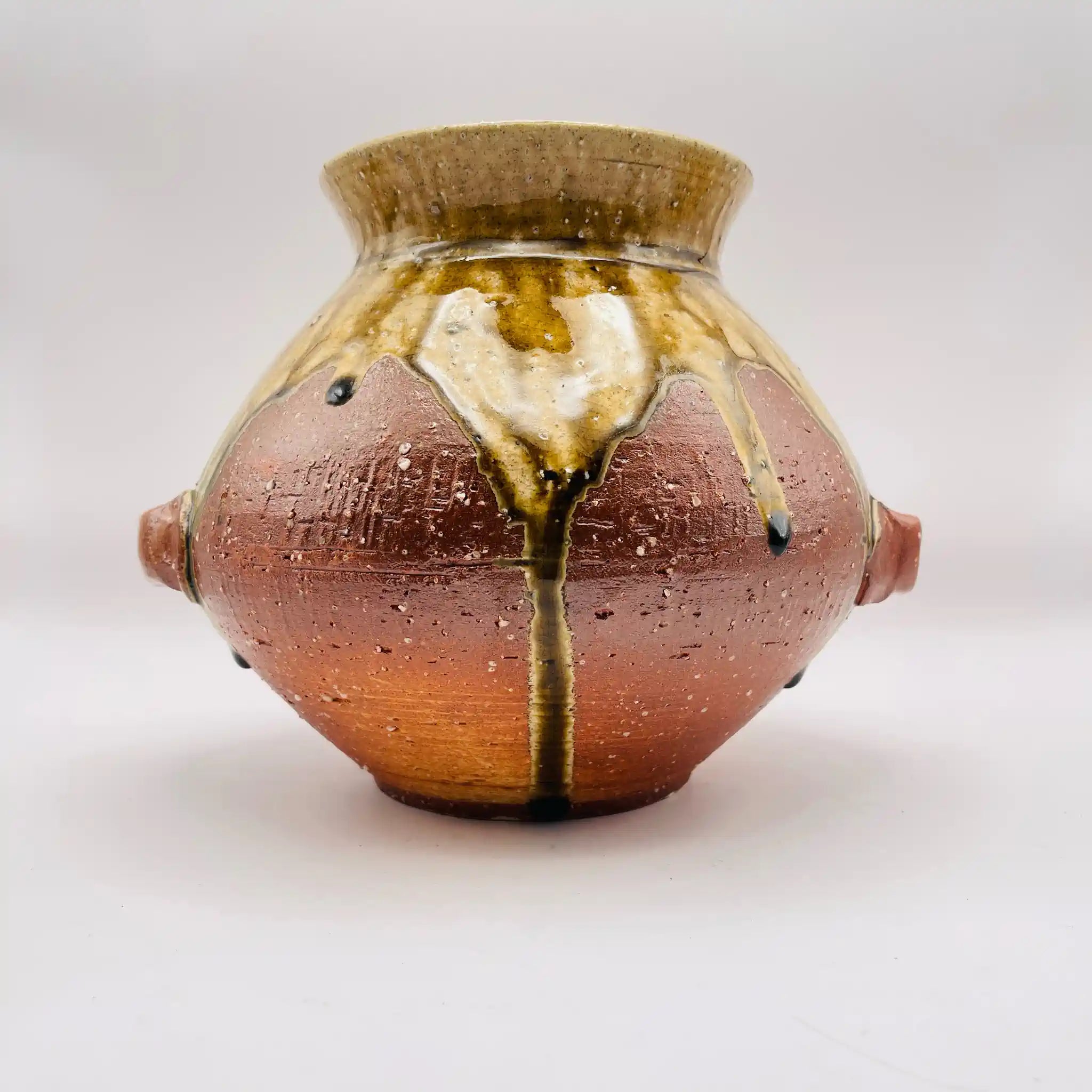 【骨董品】 耳付花壺 / 信楽焼 / 日本 / 未使用,箱あり