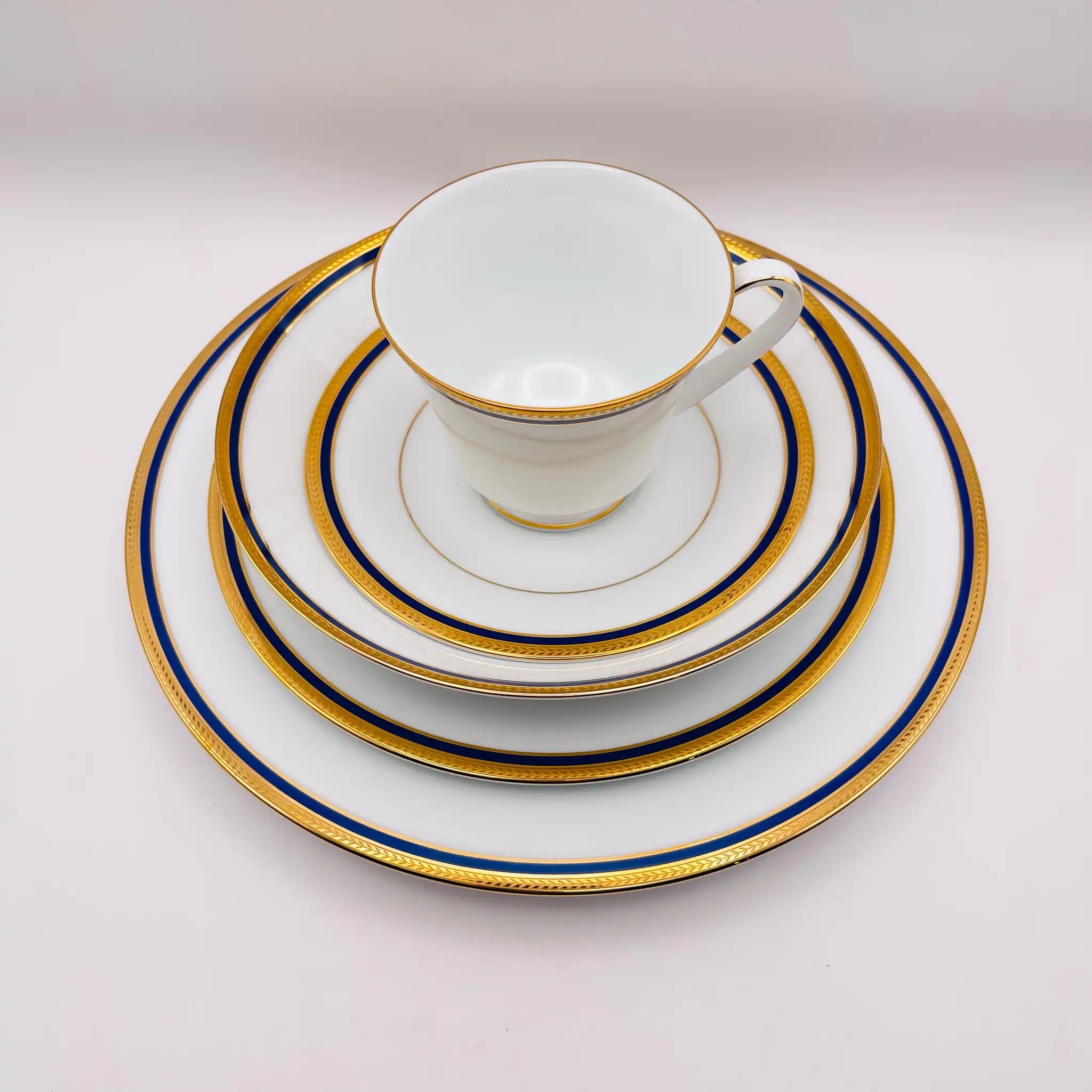 【リユース】 ティーカップ・プレート 5P / Noritake(ノリタケ) / TOORAK NOIR(トゥーラックノワール) / ファインポーセレン