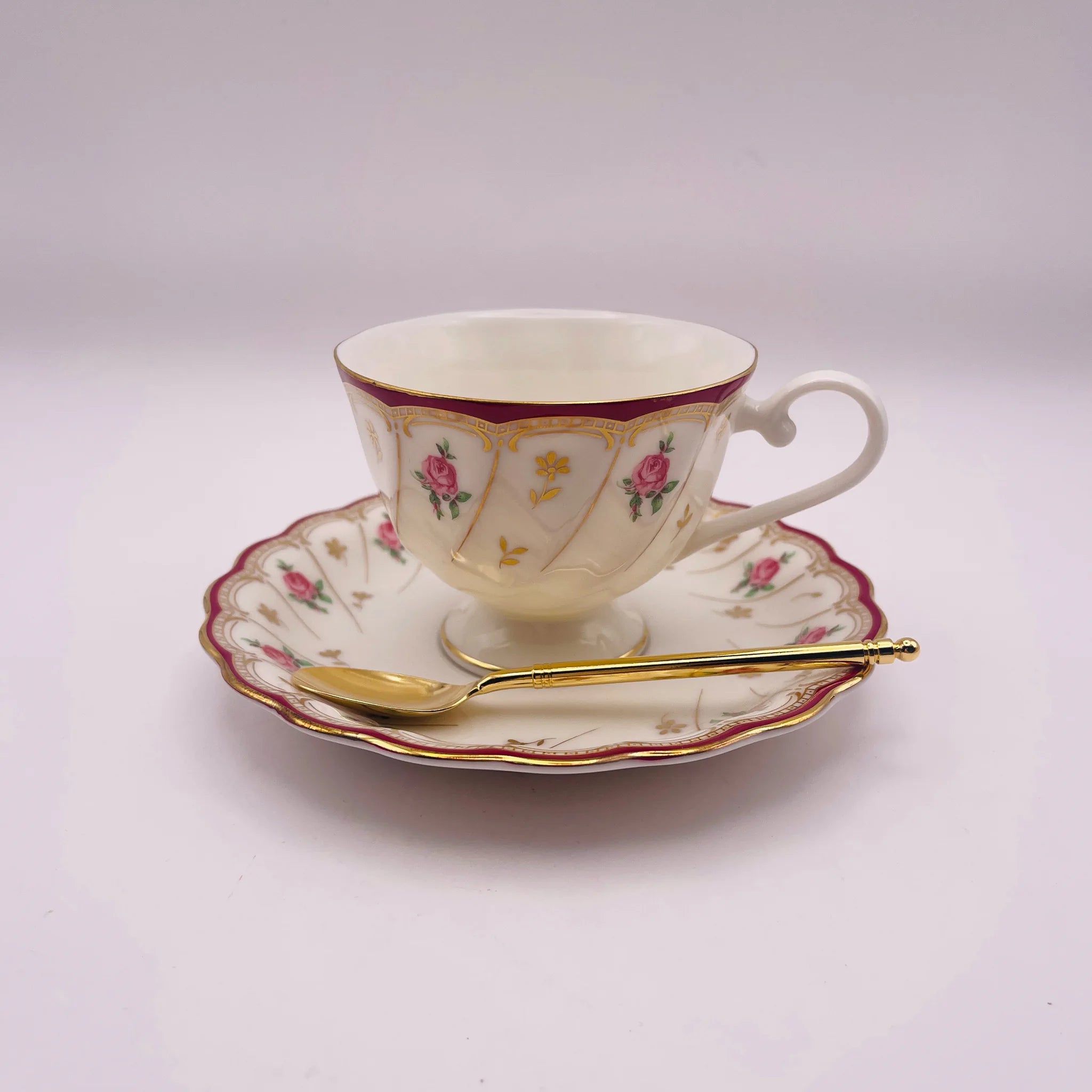 【リユース】 カップ&ソーサーセット / HOYA / スプーン付き