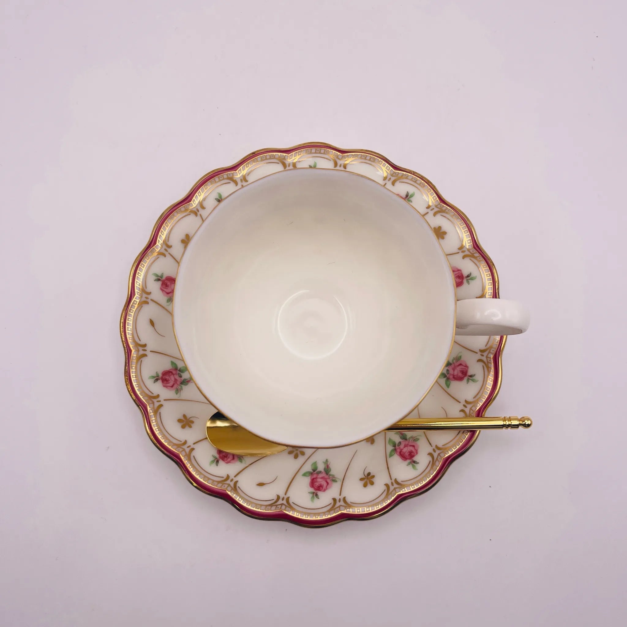 【リユース】 カップ&ソーサーセット / HOYA / スプーン付き