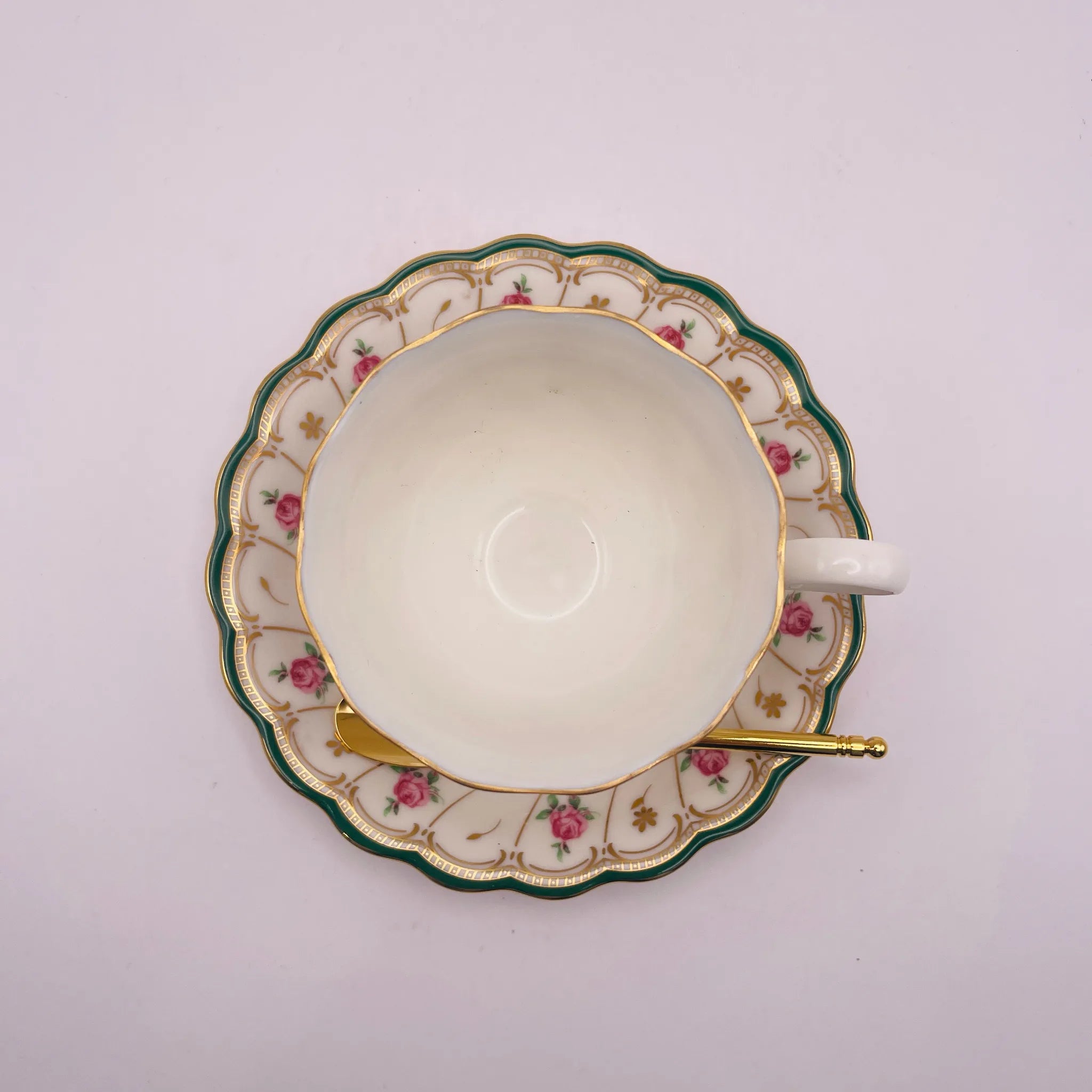 【リユース】 カップ&ソーサーセット / HOYA / スプーン付き