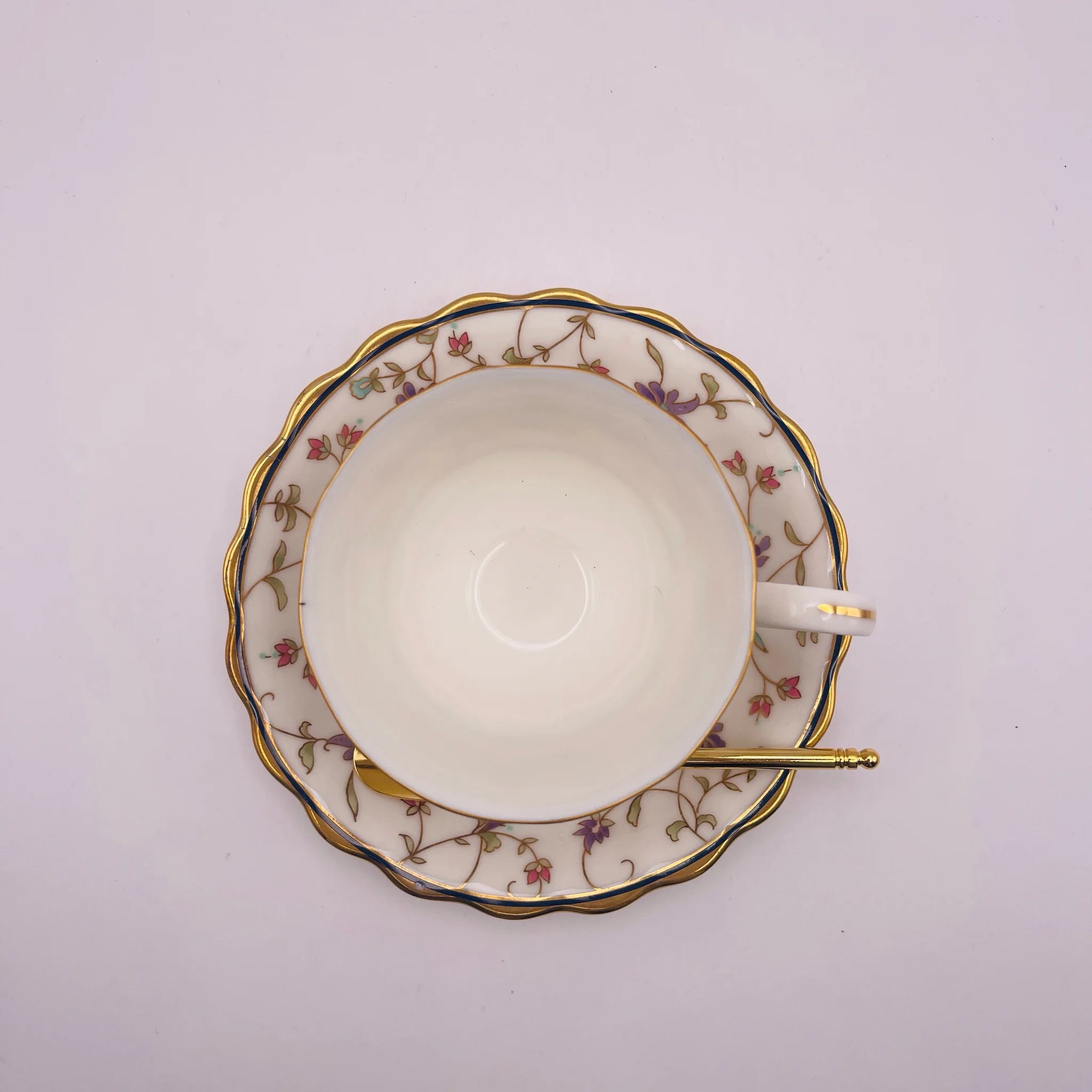 【リユース】 カップ&ソーサーセット / HOYA / スプーン付き