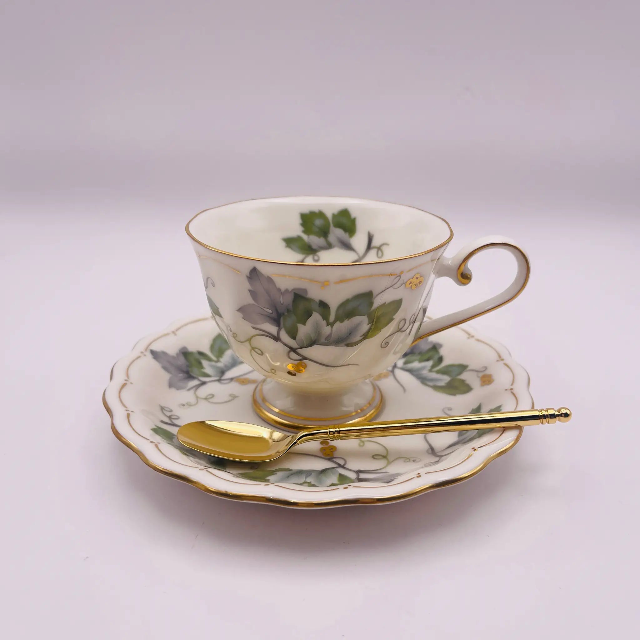 【リユース】 カップ&ソーサーセット / HOYA / スプーン付き