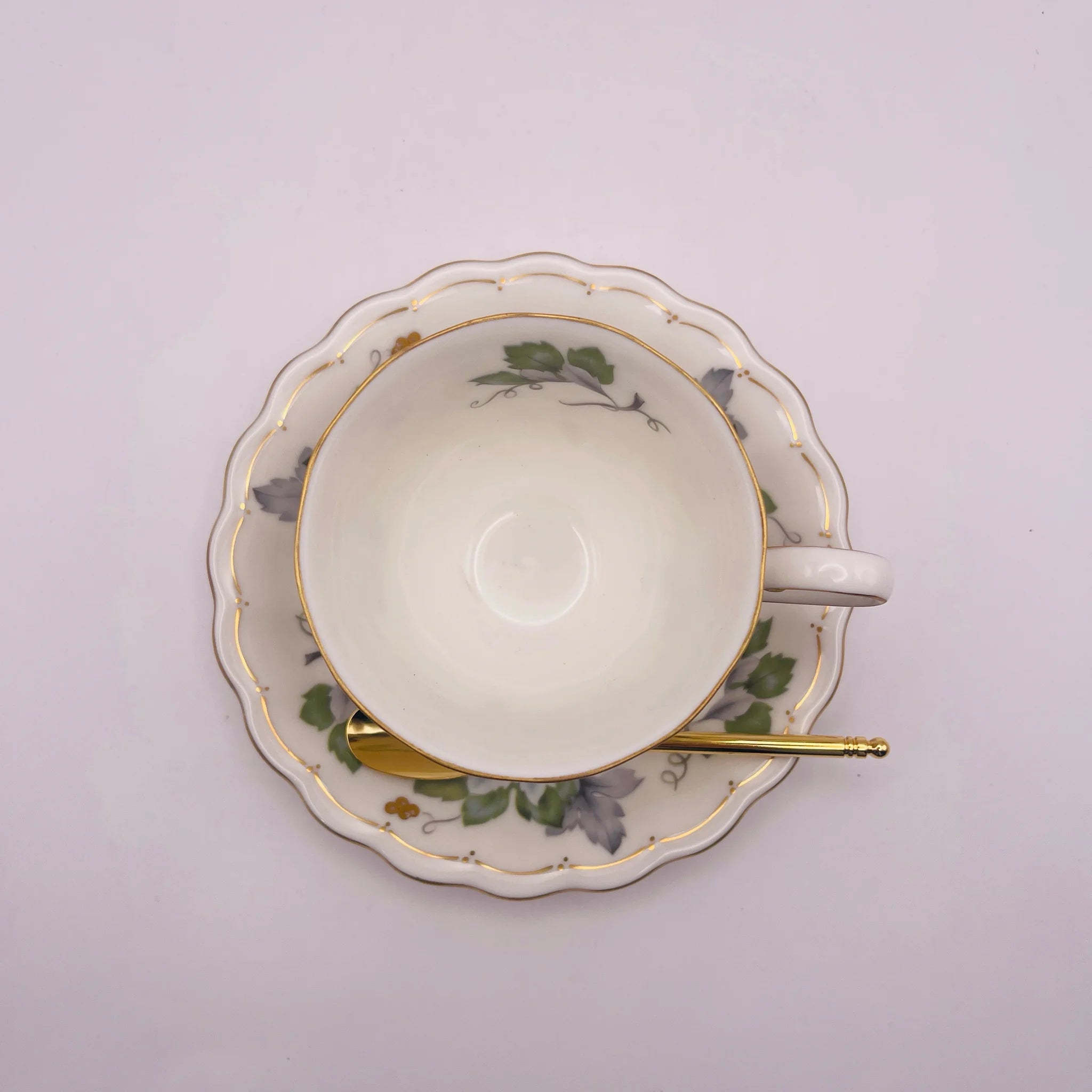 【リユース】 カップ&ソーサーセット / HOYA / スプーン付き