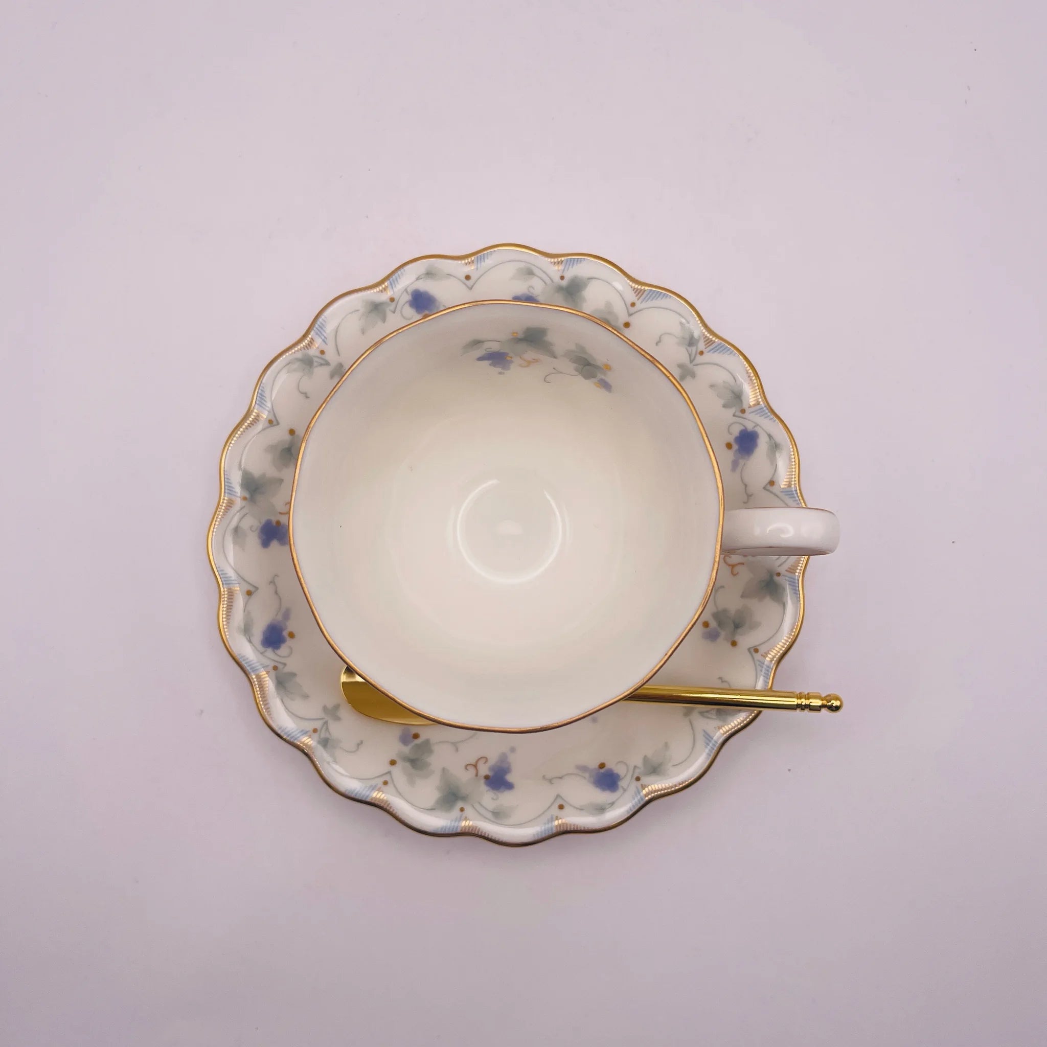 【リユース】 カップ&ソーサーセット / HOYA / スプーン付き