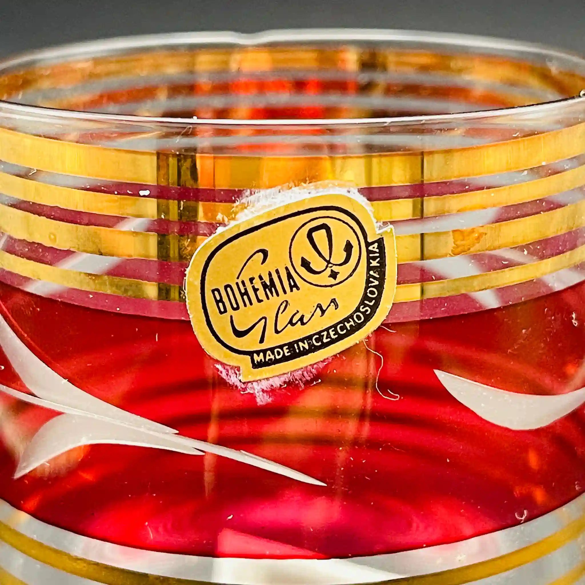 【リユース】 グラス 6P / BOHEMIA Cristal(ボヘミア クリスタル) / チェコ / 未使用,箱あり / 箱付き