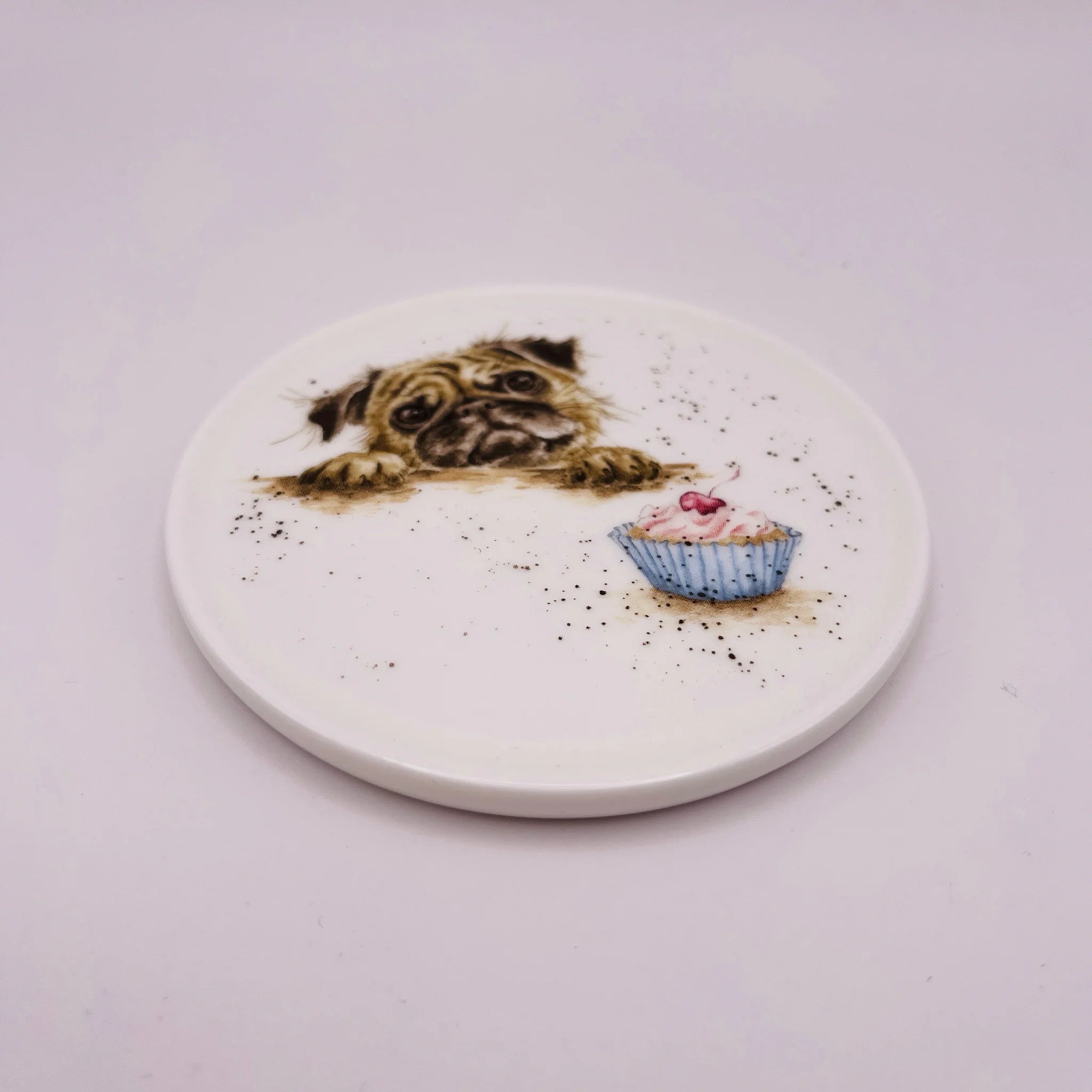 【リユース】 マグカップ&コースター / Royal Worcester(ロイヤルウースター) / Wrendale(レンデール) PUG LOVE MUG / Bone China / 未使用,箱あり