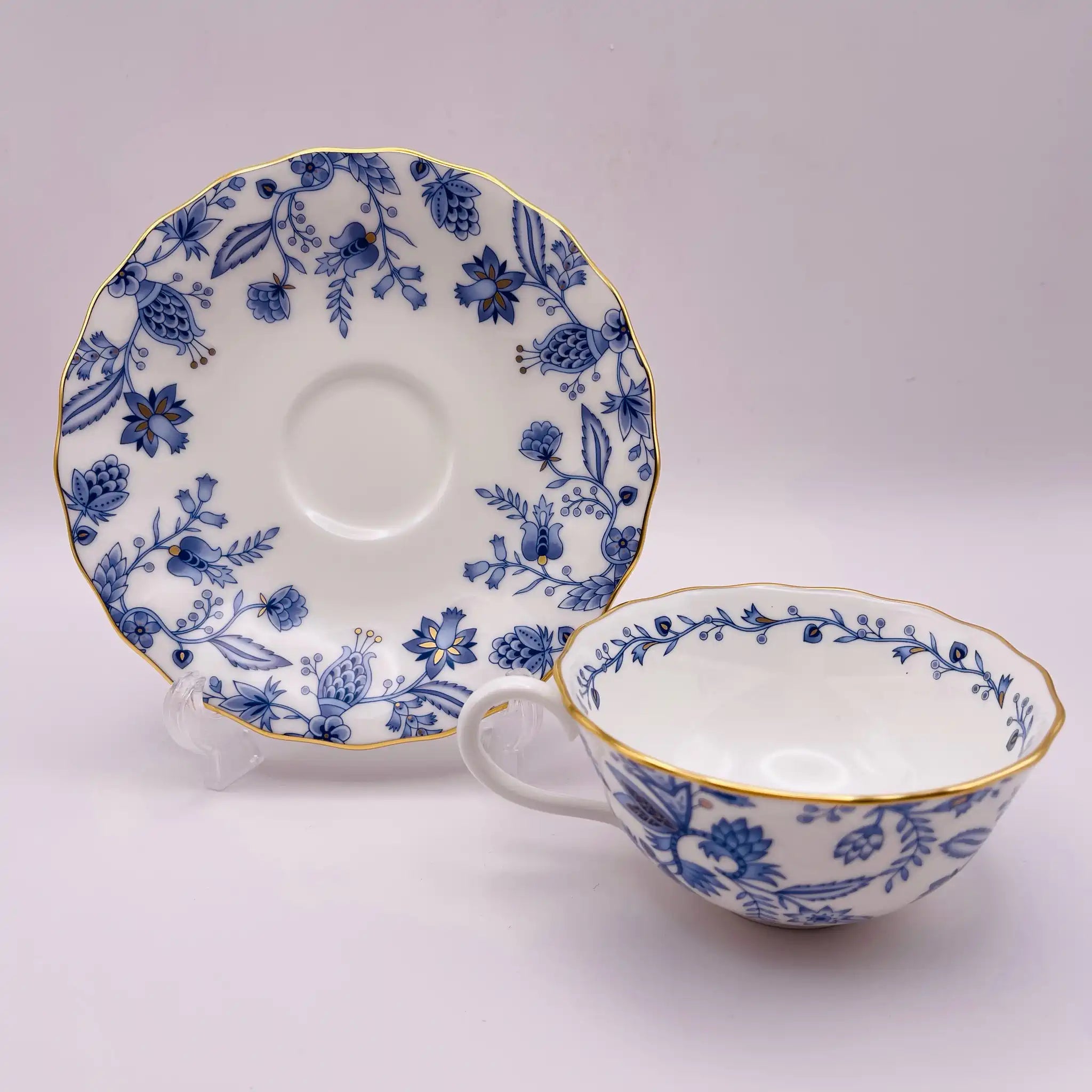 【リユース】 ペアティーカップセット / Noritake(ノリタケ) / ブルーソレンティーノ / 日本 / 未使用,箱あり,廃盤,希少 / 箱付き