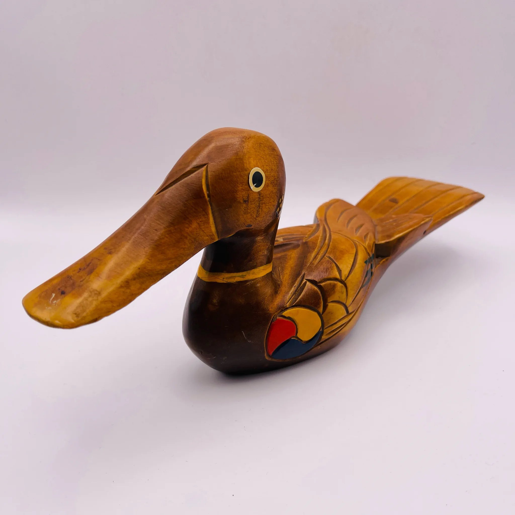 【リユース】 オブジェ 鴨 / 銀杏木藝 / 銀杏(イチョウ)材 / 黄褐色