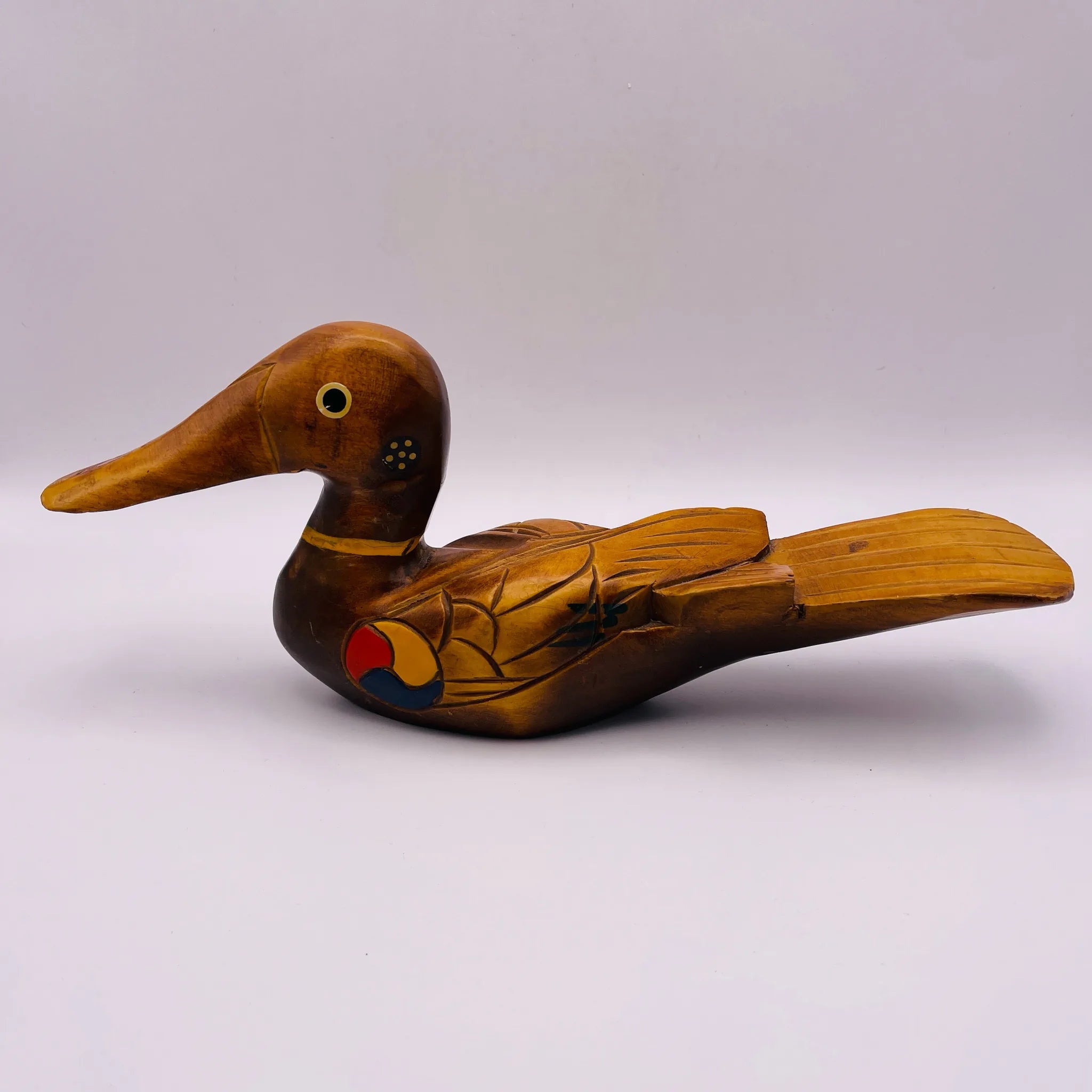 【リユース】 オブジェ 鴨 / 銀杏木藝 / 銀杏(イチョウ)材 / 黄褐色