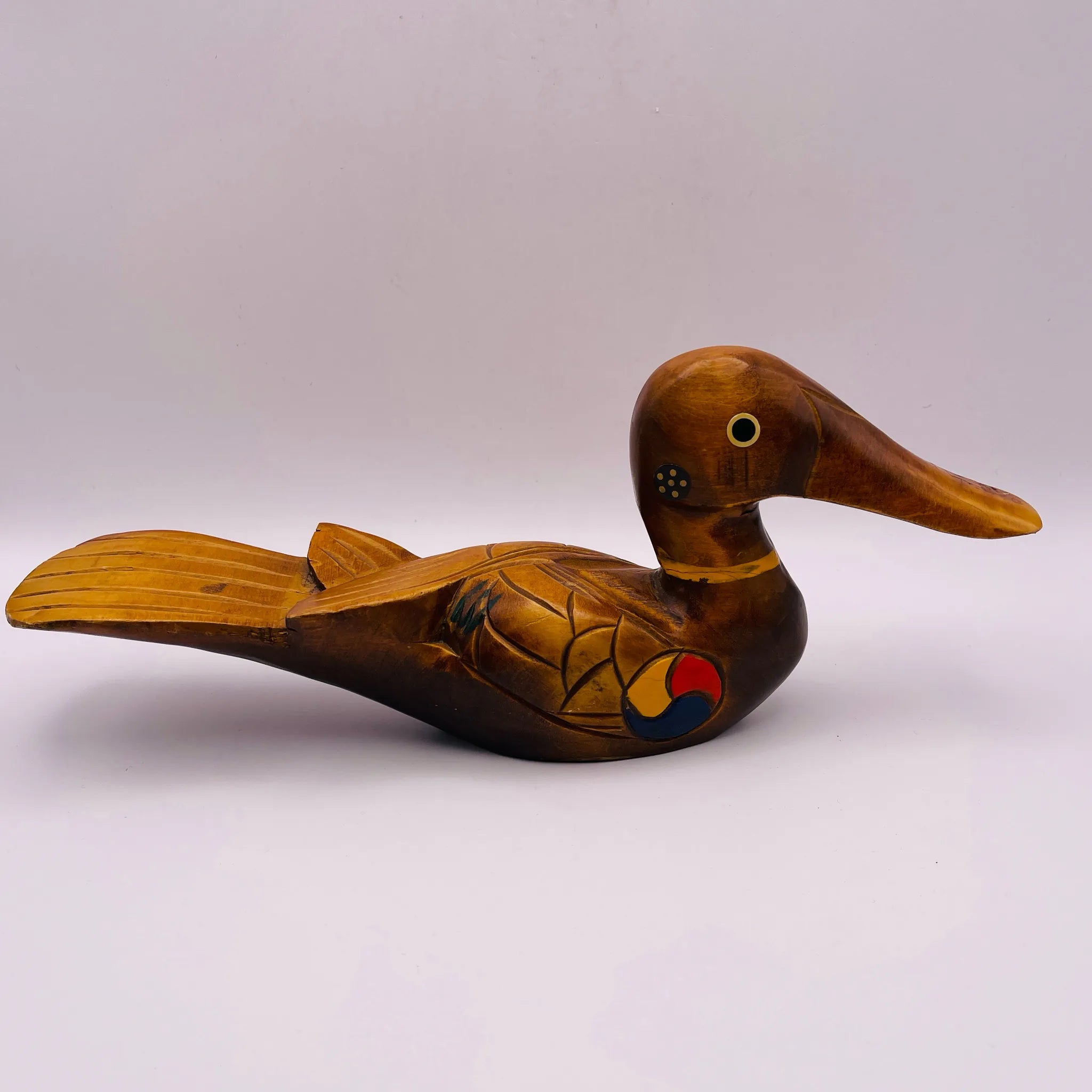 【リユース】 オブジェ 鴨 / 銀杏木藝 / 銀杏(イチョウ)材 / 黄褐色
