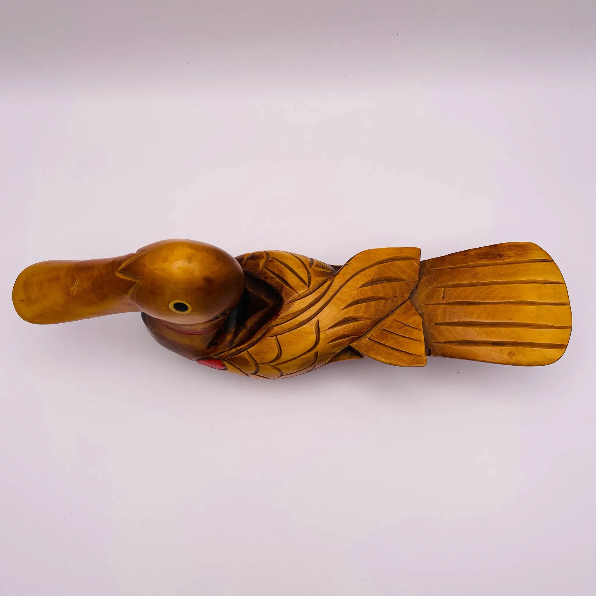 【リユース】 オブジェ 鴨 / 銀杏木藝 / 銀杏(イチョウ)材 / 黄褐色