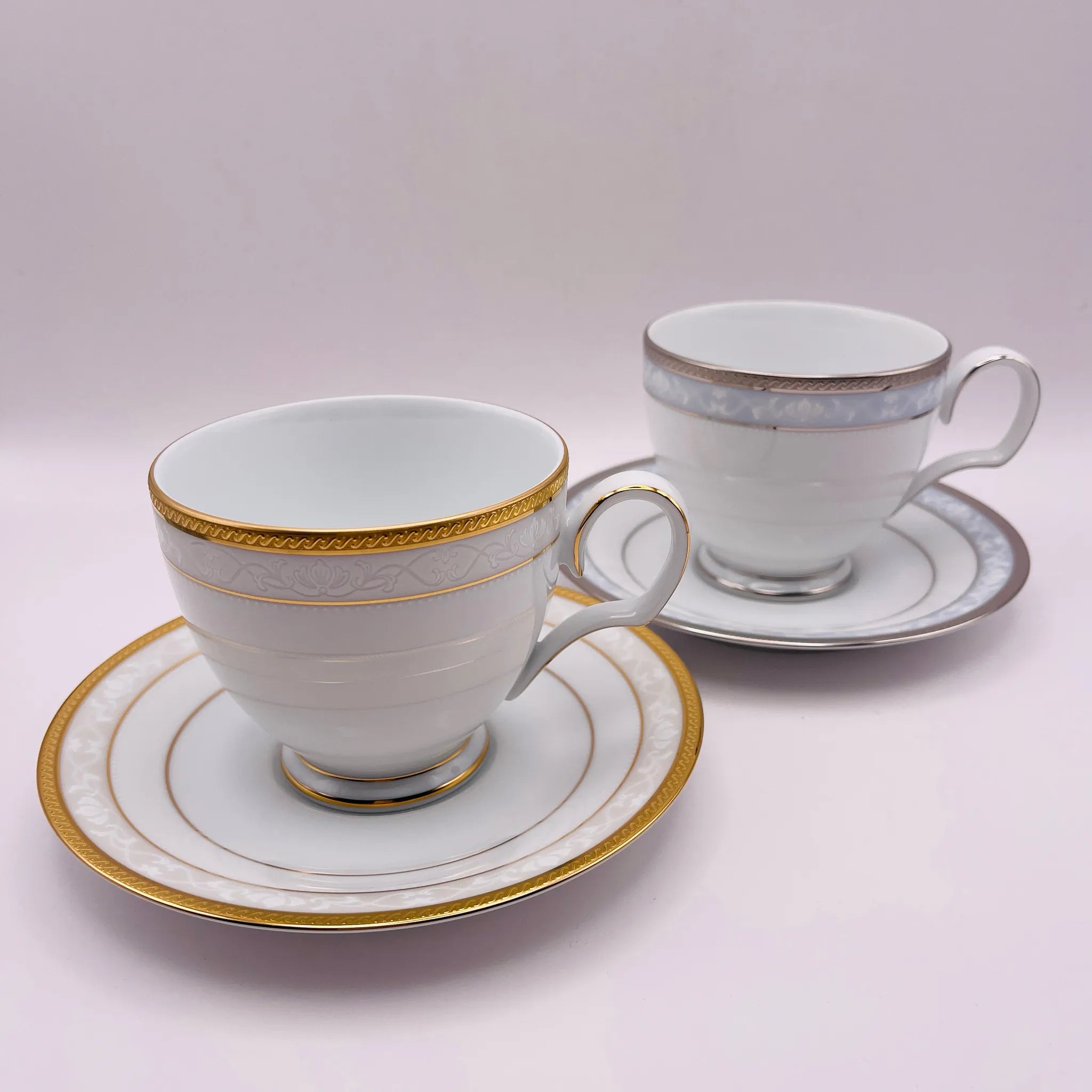 【リユース】 ティーカップ&ソーサーセット / Noritake(ノリタケ) / ハンプシャーゴールド / ファインポーセレン / 未使用,箱あり / 箱付き