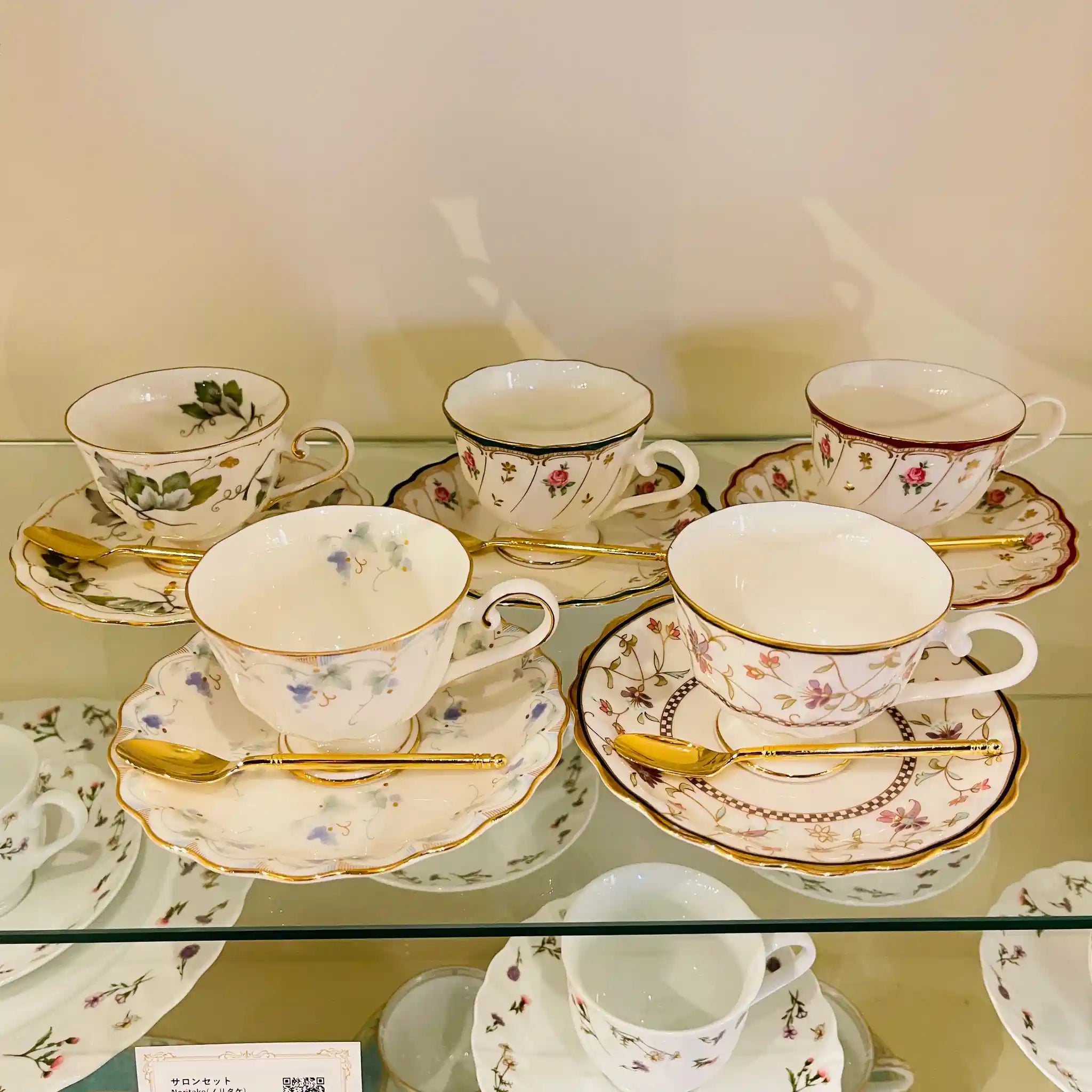 【リユース】 カップ&ソーサーセット / HOYA / スプーン付き