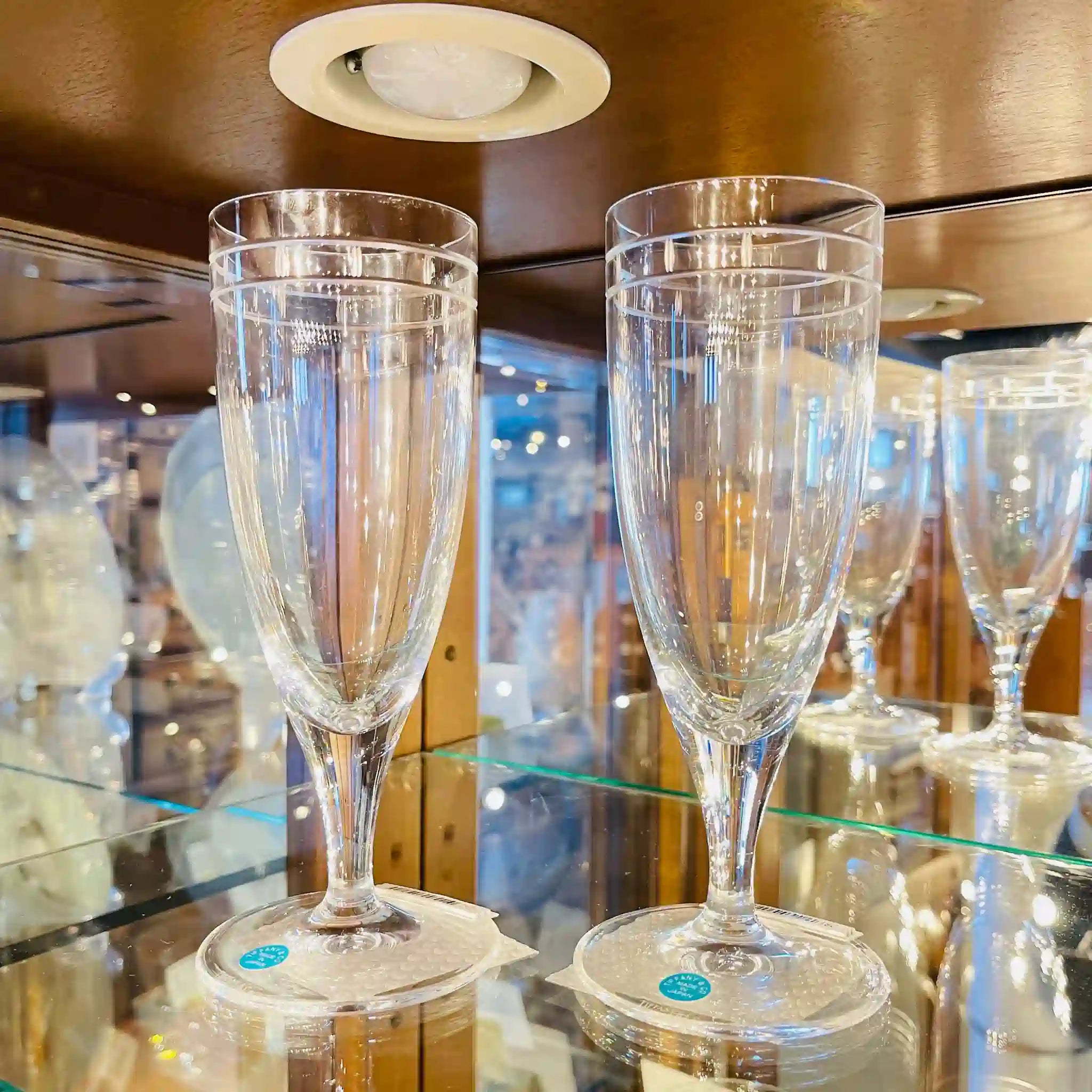 【リユース】 ワイングラス 2P / TIFFANY / 未使用,箱あり