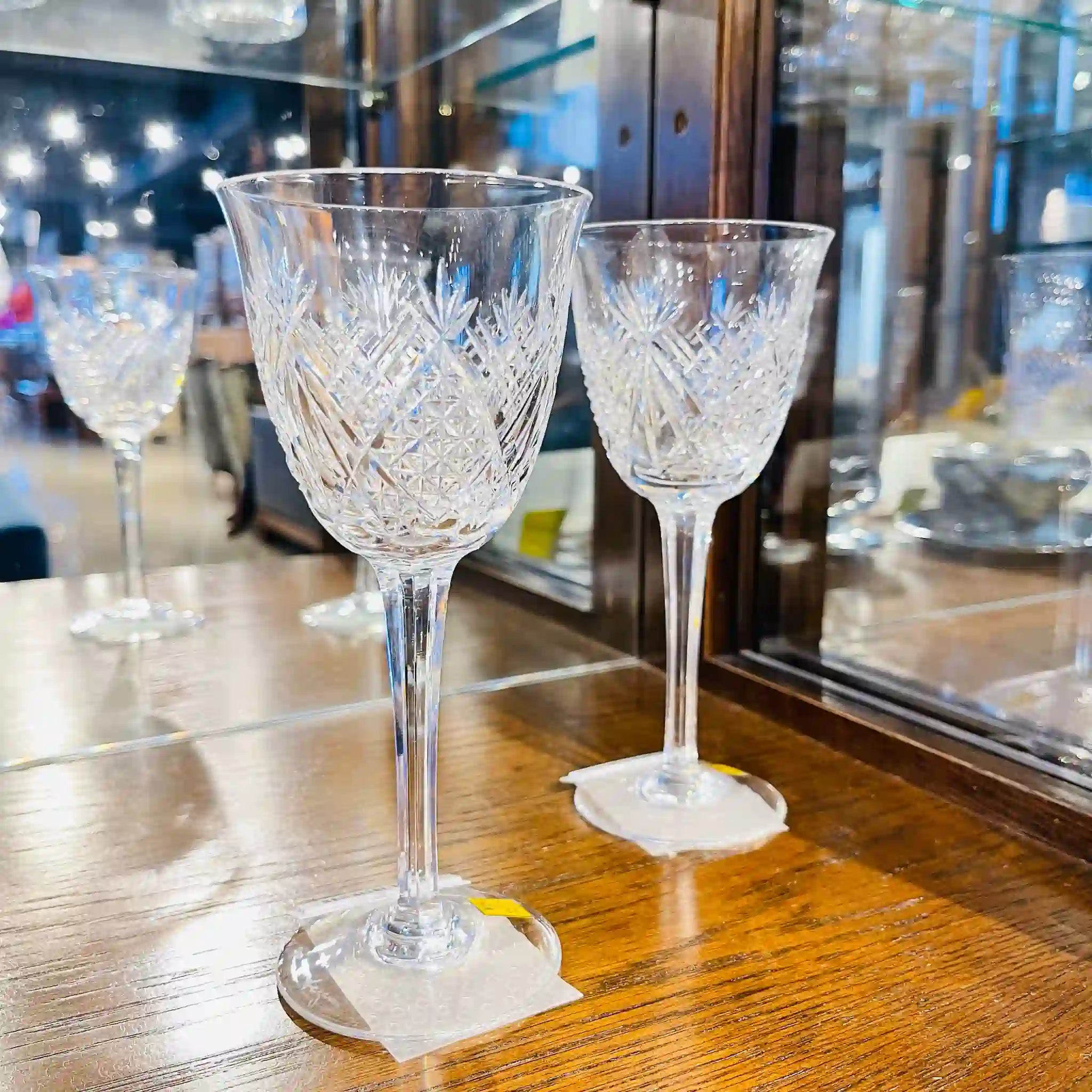 【リユース】 ペアワイングラス / カガミクリスタル(KAGAMI) / 未使用,箱あり / 箱付き