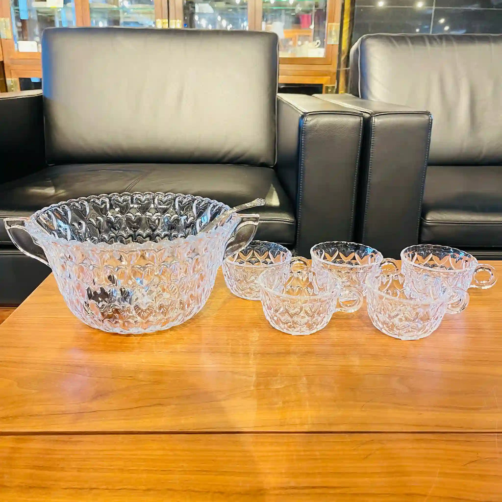 お値下げ中【外国輸入★激レア】10人前フルーツポンチ食器セット#昭和レトロ ボウル,レードル,カップ5P / 1970年〜1980年代 / 未使用,フルーツ