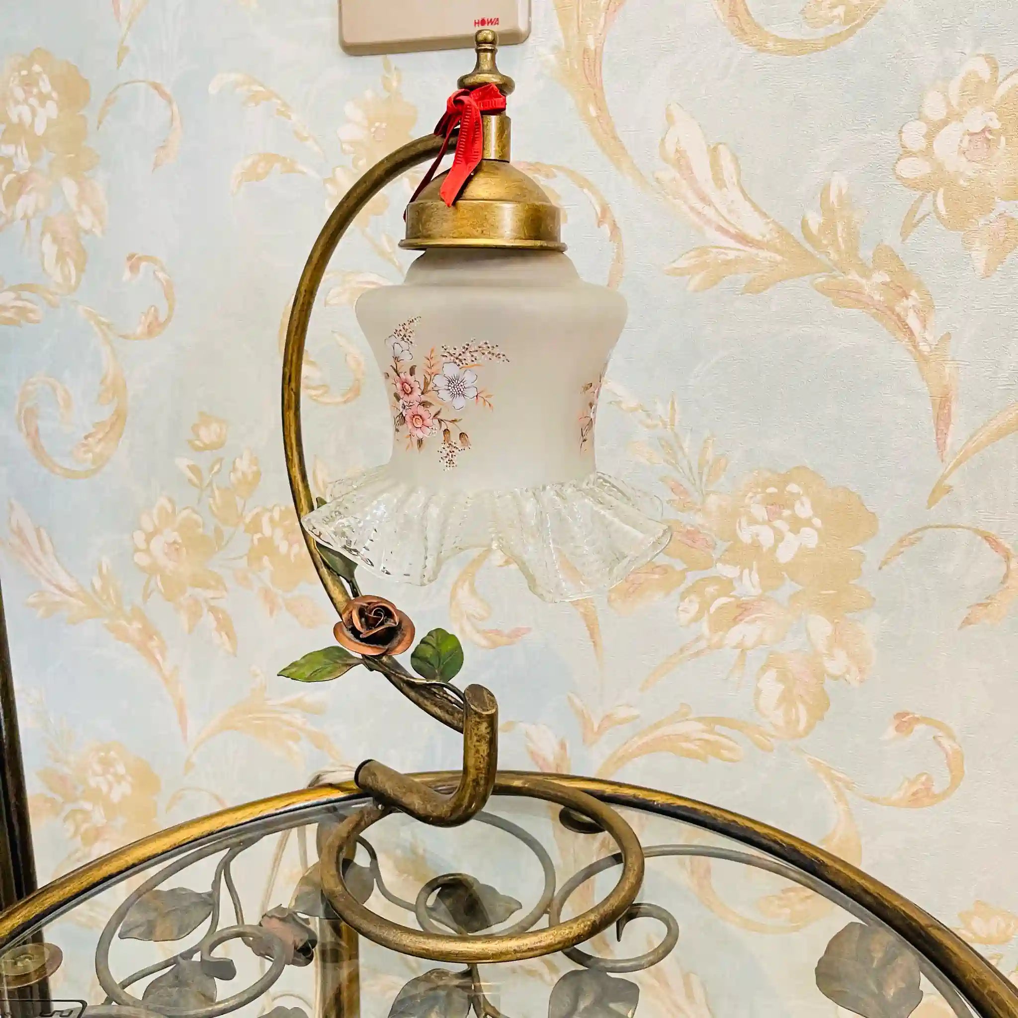 【リユース】 スタンドランプ / アールヌーボー様式 / ハンドペイント風