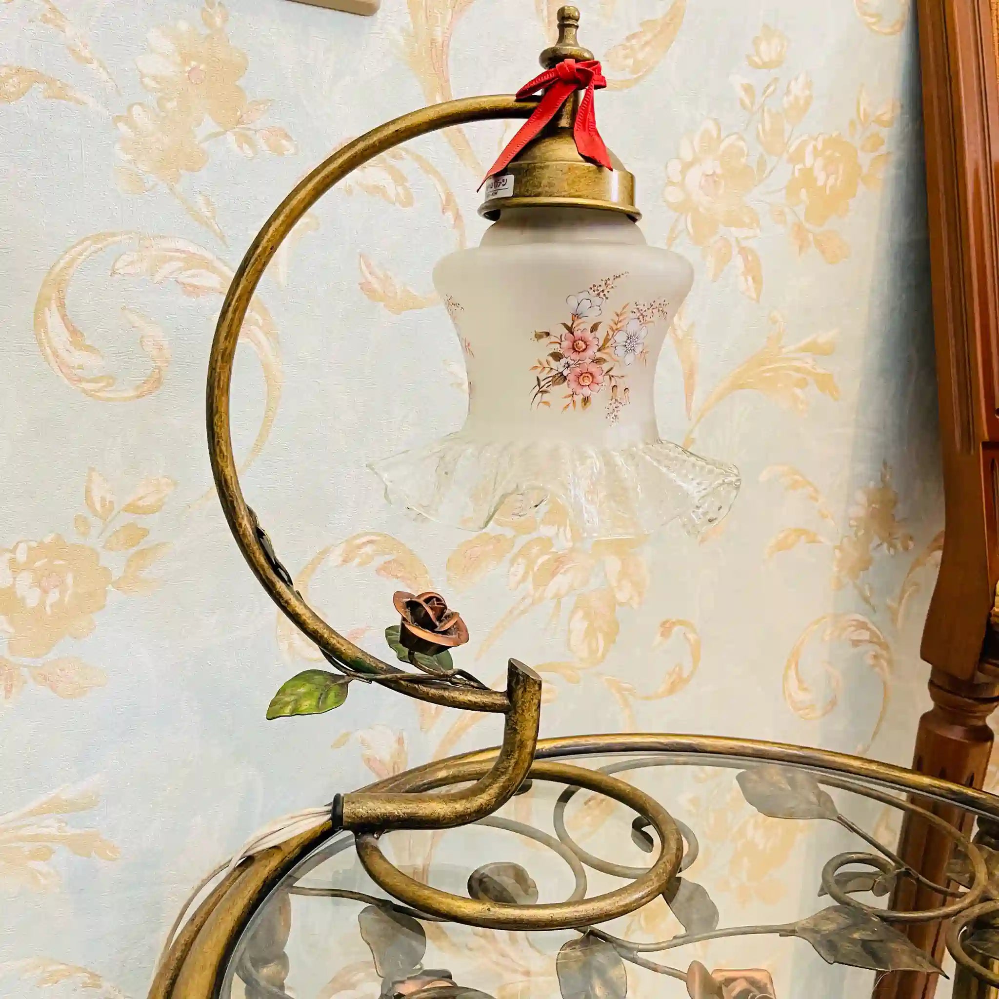 【リユース】 スタンドランプ / アールヌーボー様式 / ハンドペイント風