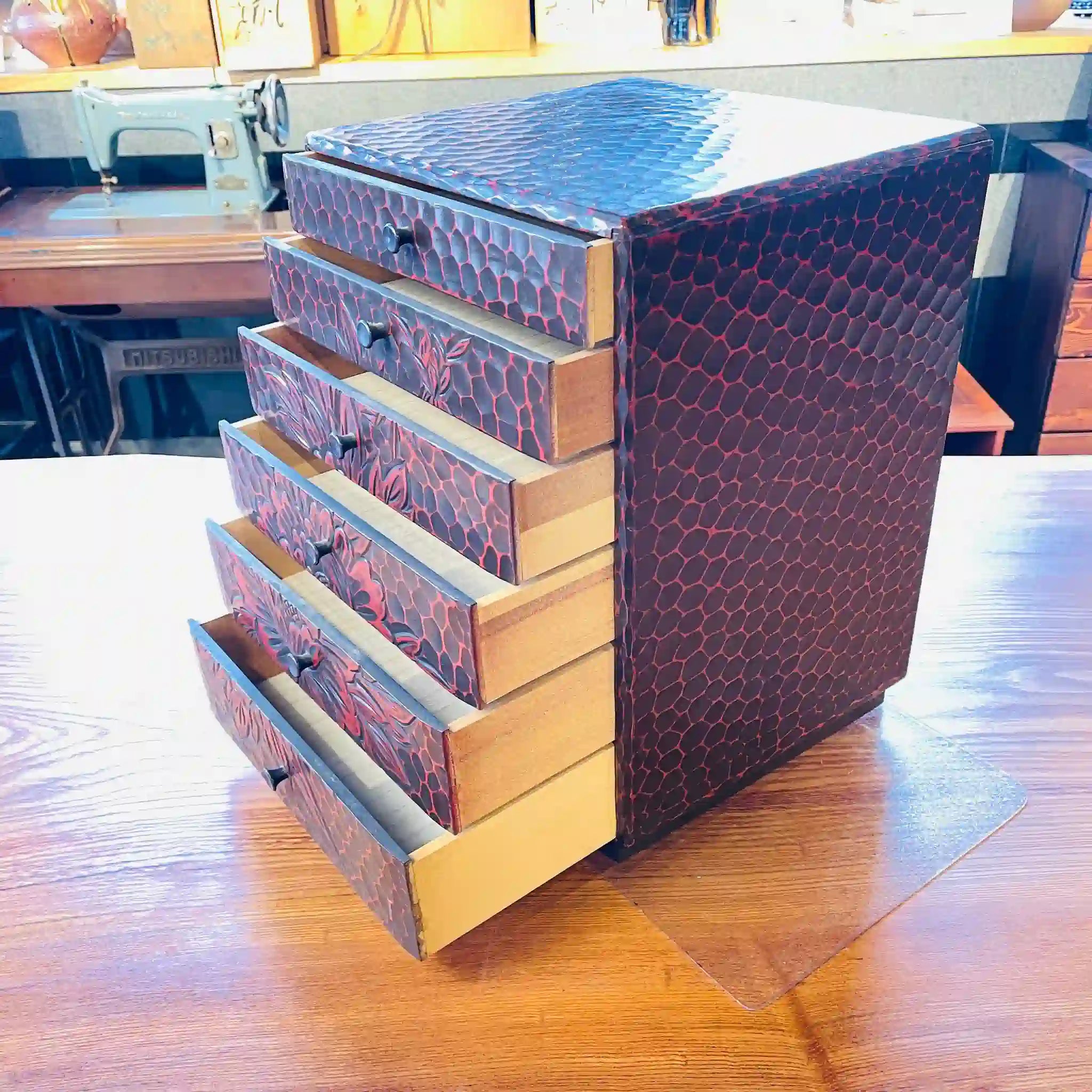 【骨董品】 ミニチェスト 6段