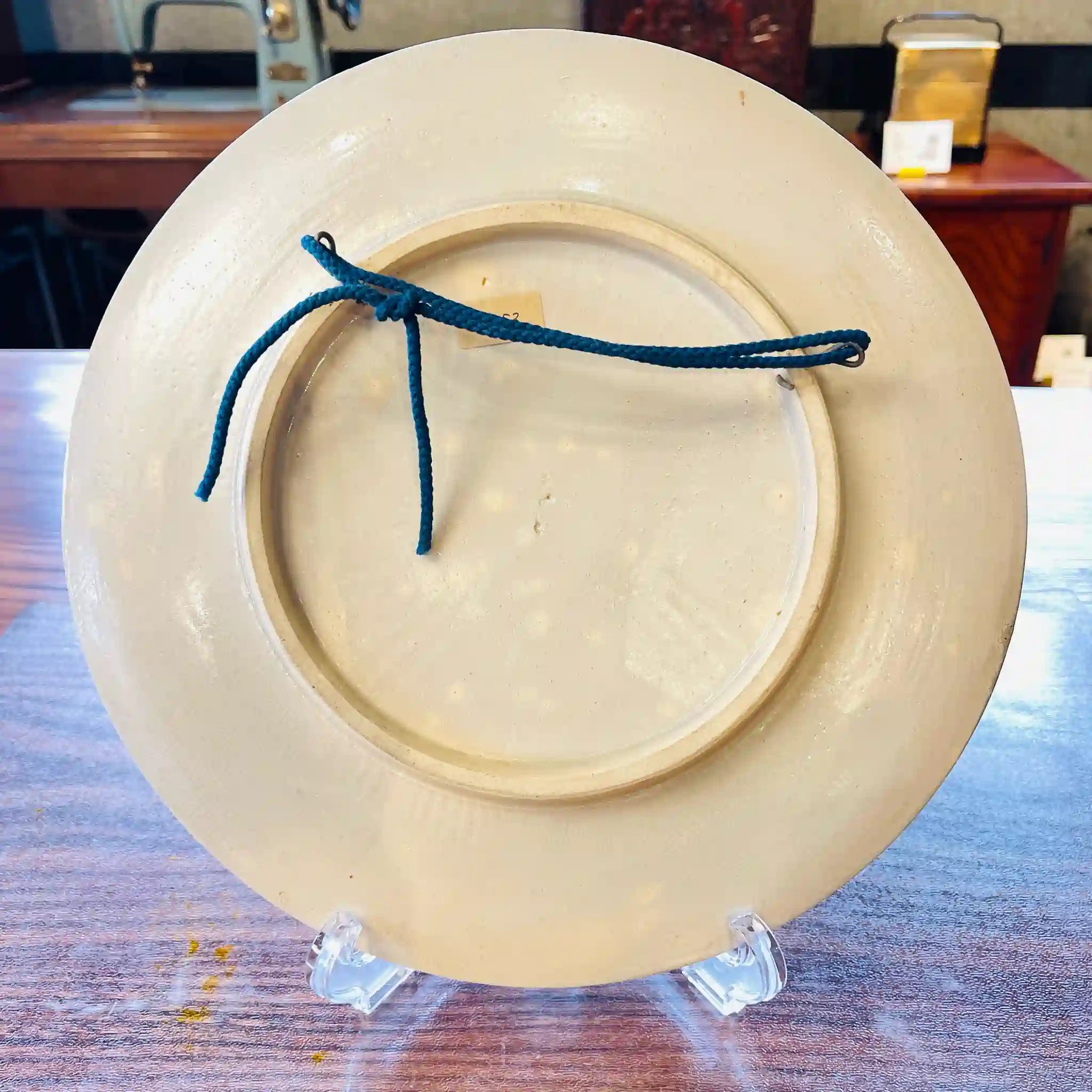 【骨董品】 丸皿 / 鈴木青々 / 瀬戸焼 / 布目麦文皿