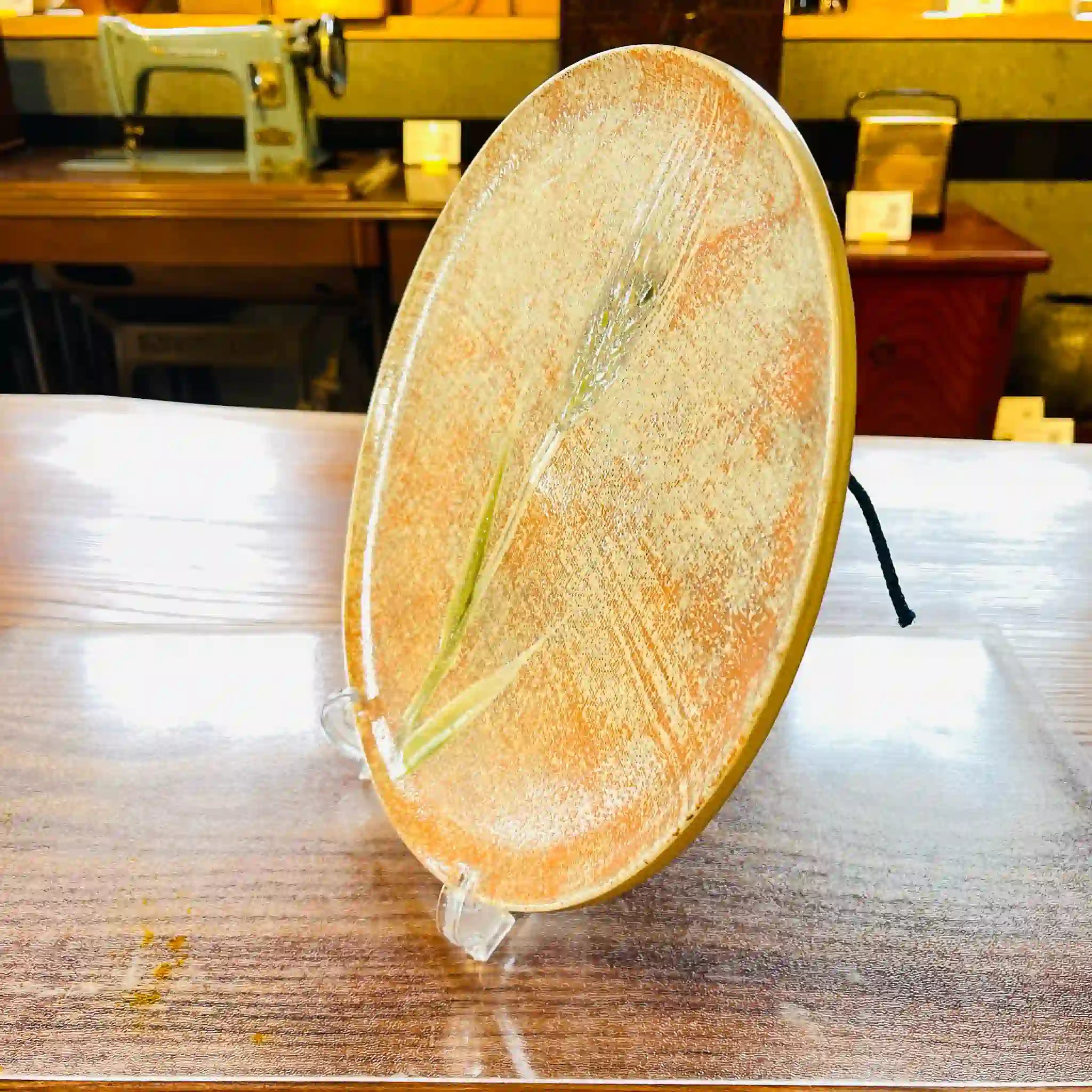 【骨董品】 丸皿 / 鈴木青々 / 瀬戸焼 / 布目麦文皿