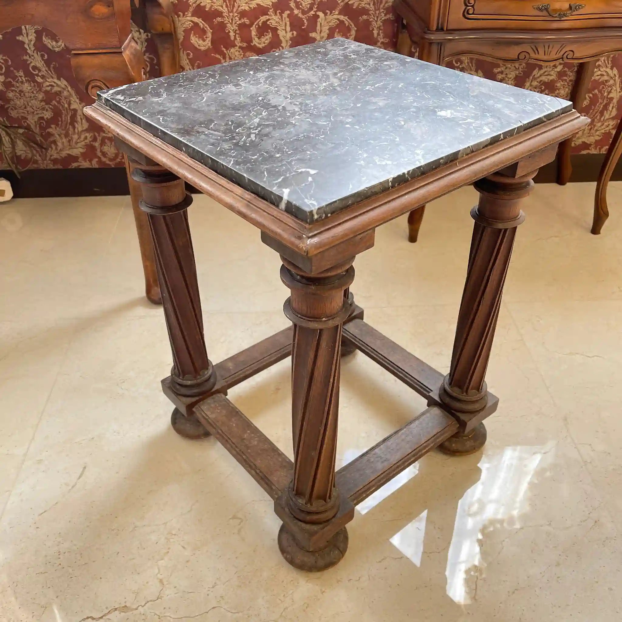 古董邊桌 / 胡桃木 / 法國直銷