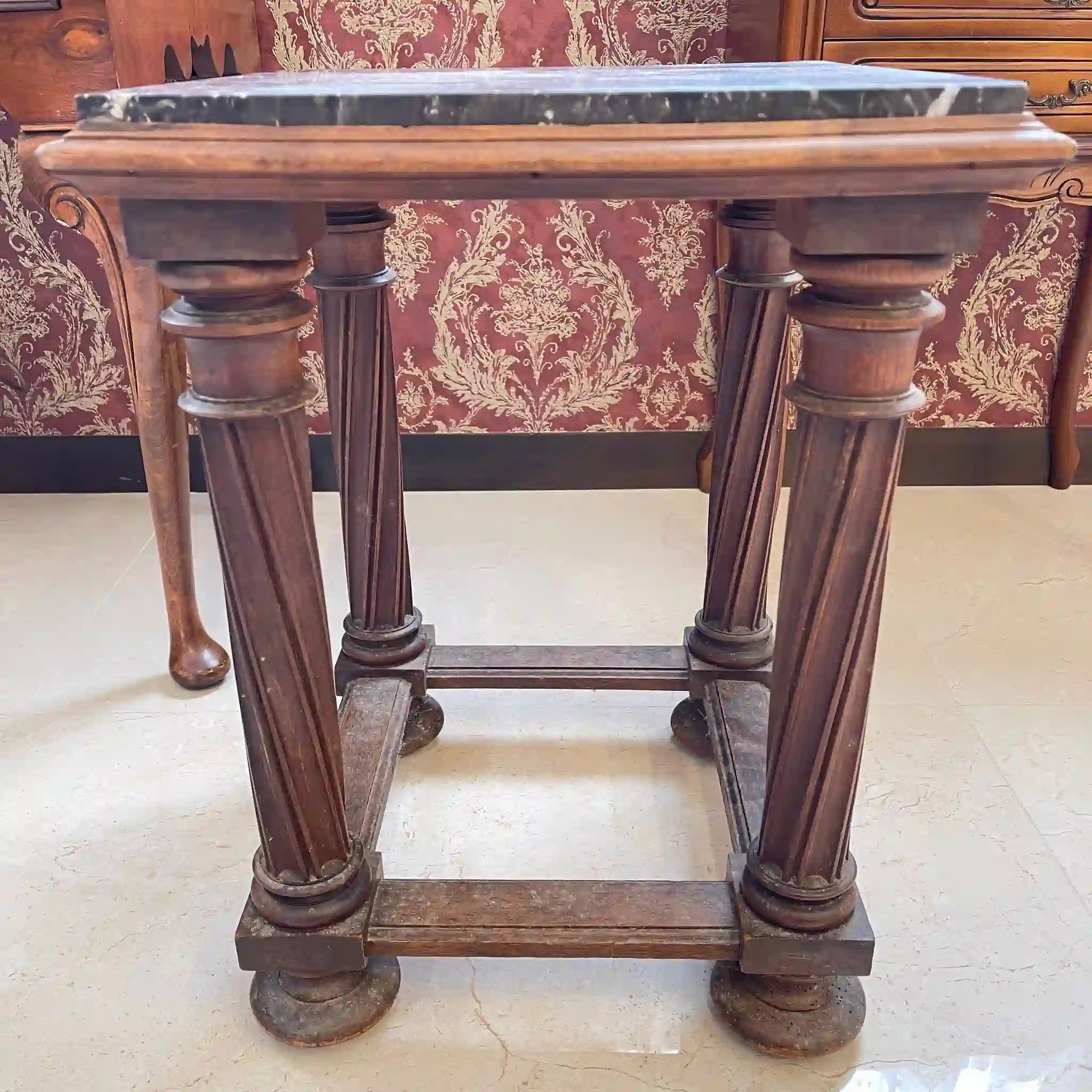 Antique side table / Walnut / Directly imported from France