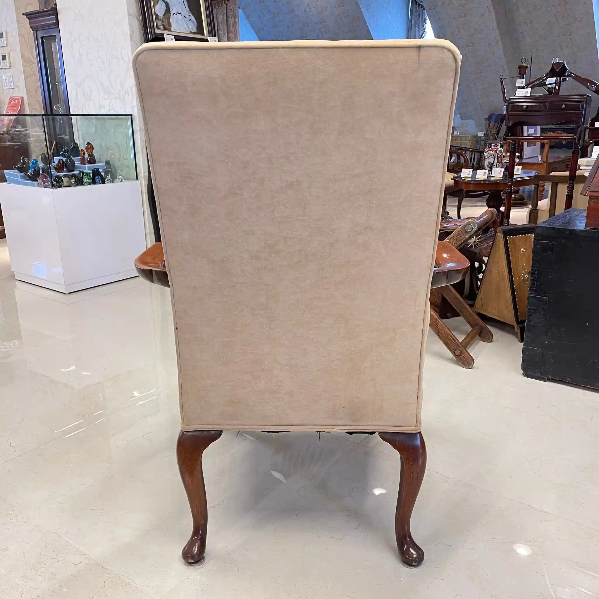 【アンティーク】 アームチェア / ジョージアン様式 / ベロア / イギリス / イギリス直輸入