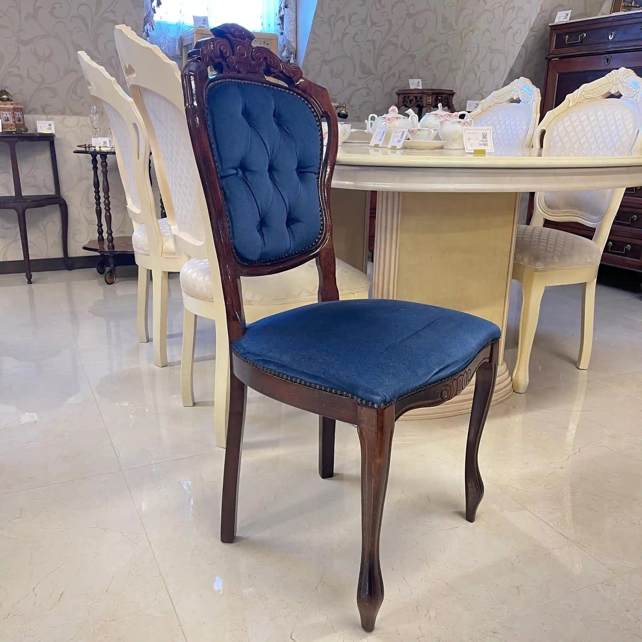 【アンティーク】 アンティーク調ダイニングセット / 象嵌(インレイ)