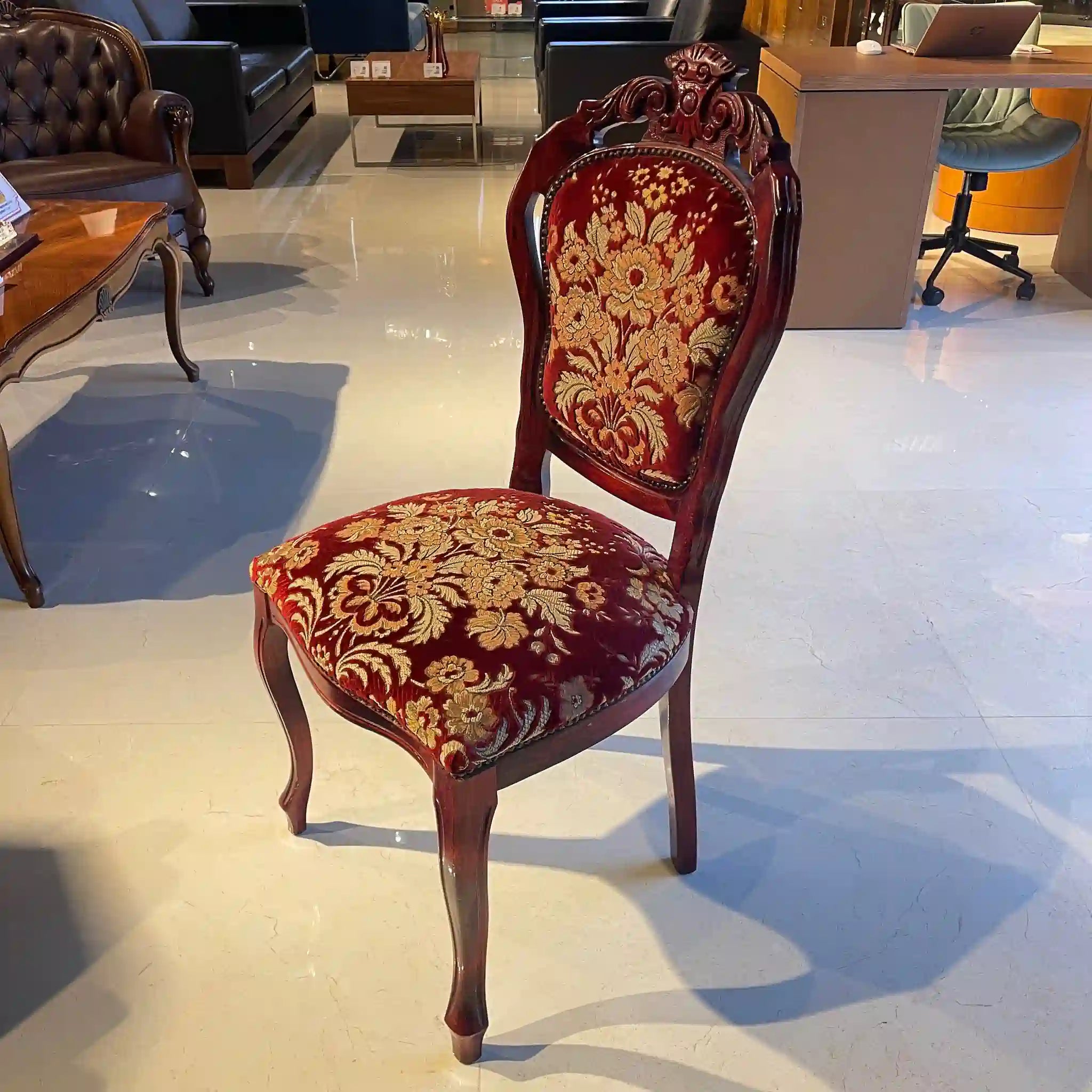 【アンティーク】 アンティーク調ダイニングチェア / 金華山織り イギリス直輸入