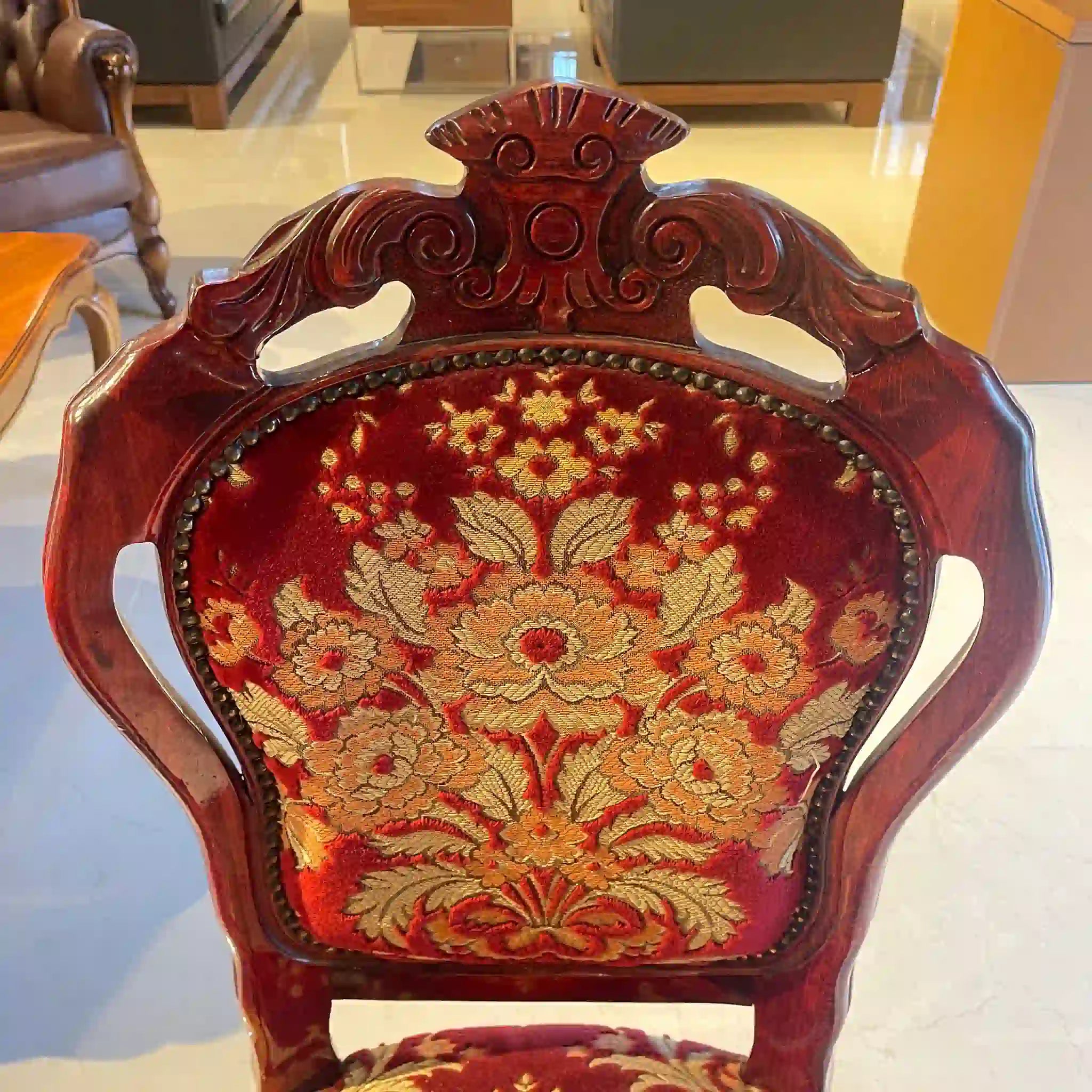 【アンティーク】 アンティーク調ダイニングチェア / 金華山織り イギリス直輸入