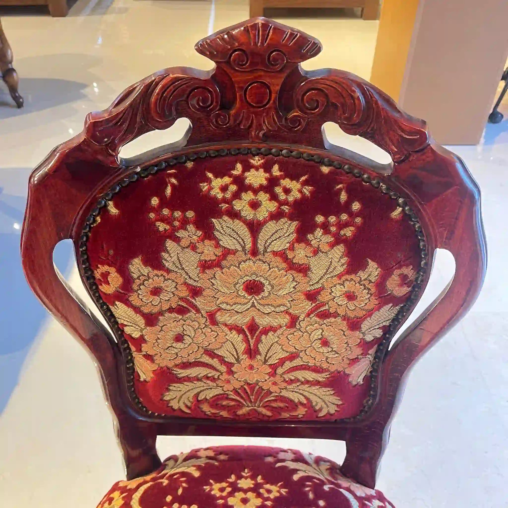 【アンティーク】 アンティーク調ダイニングチェア / 金華山織り イギリス直輸入