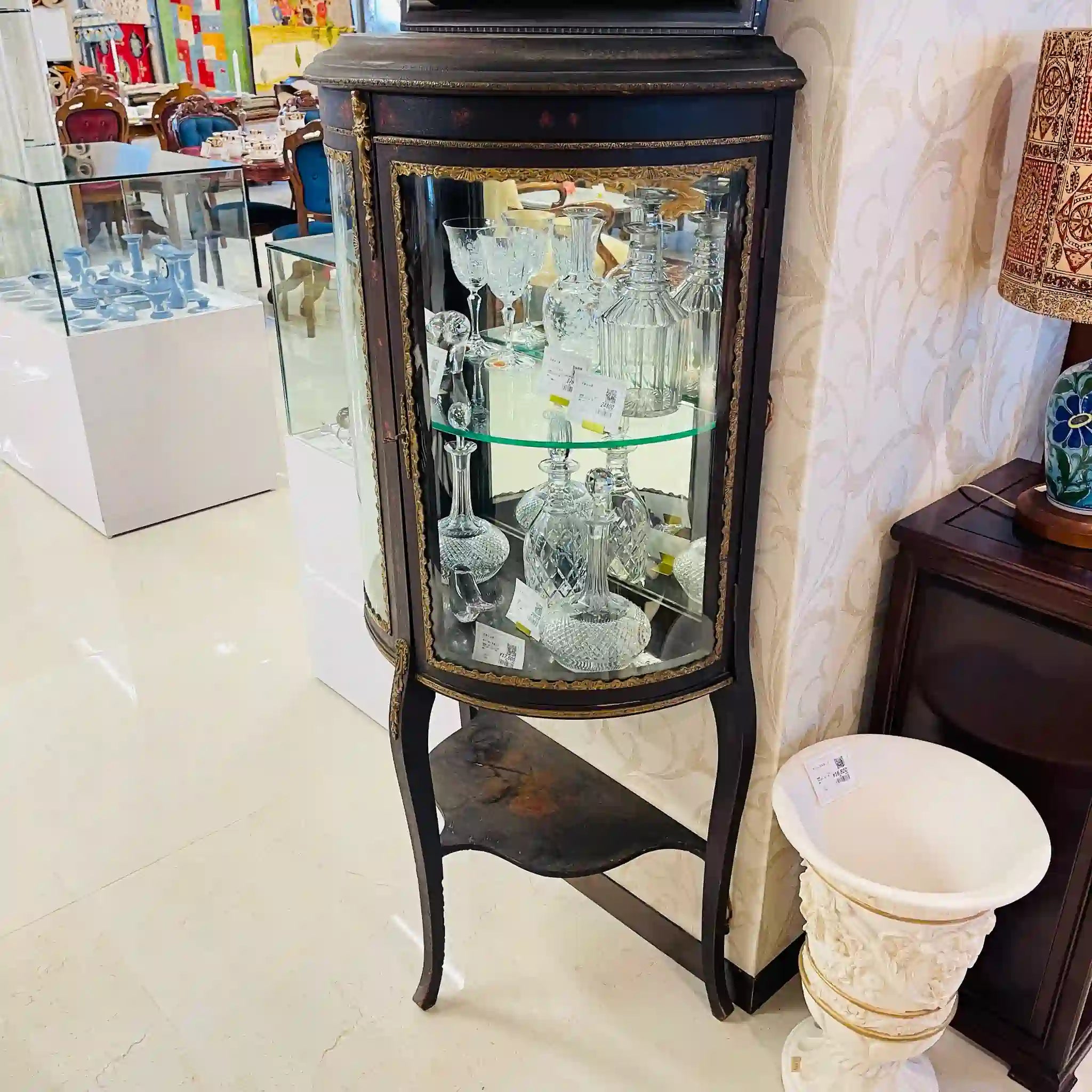 【アンティーク】 アンティーク キュリオケース / 金彩装飾