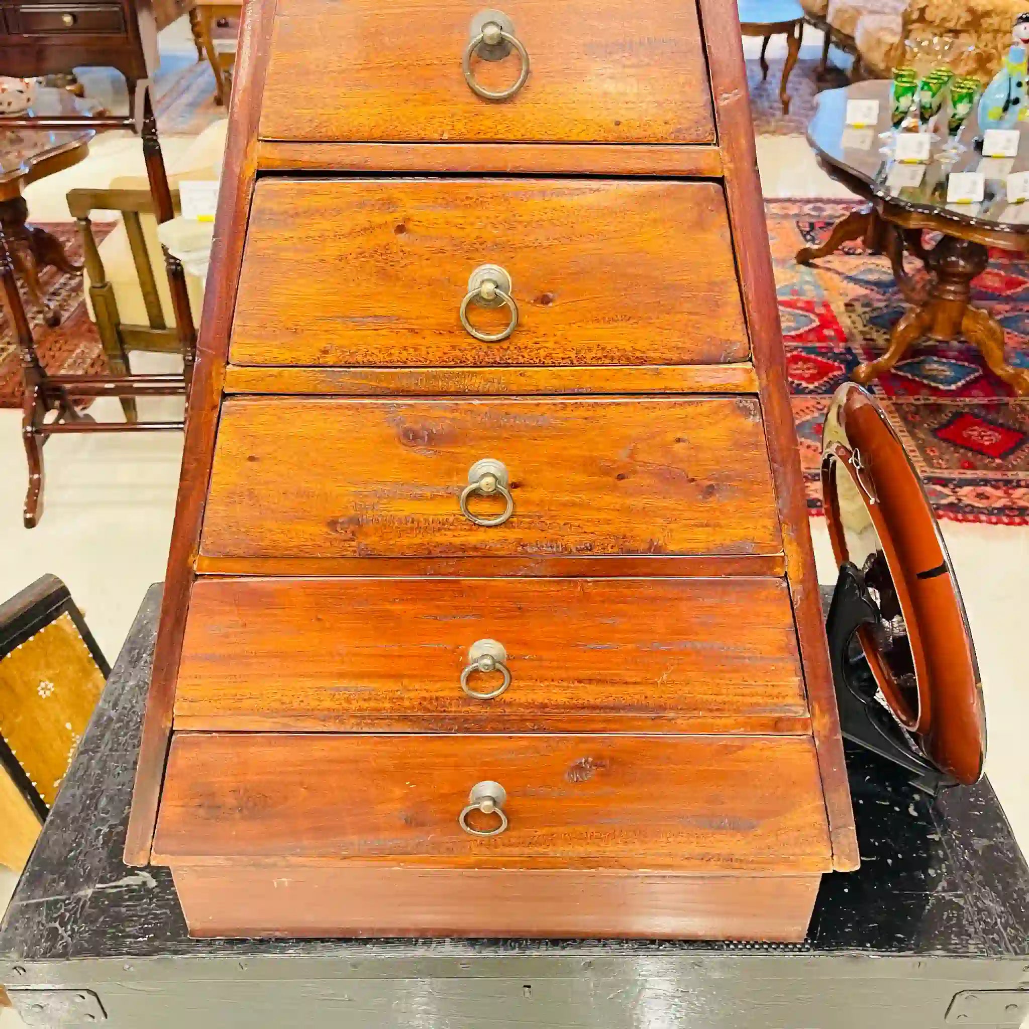 【アンティーク】 ピラミッド型アンティークチェスト /
/ 1980年代 / イギリス