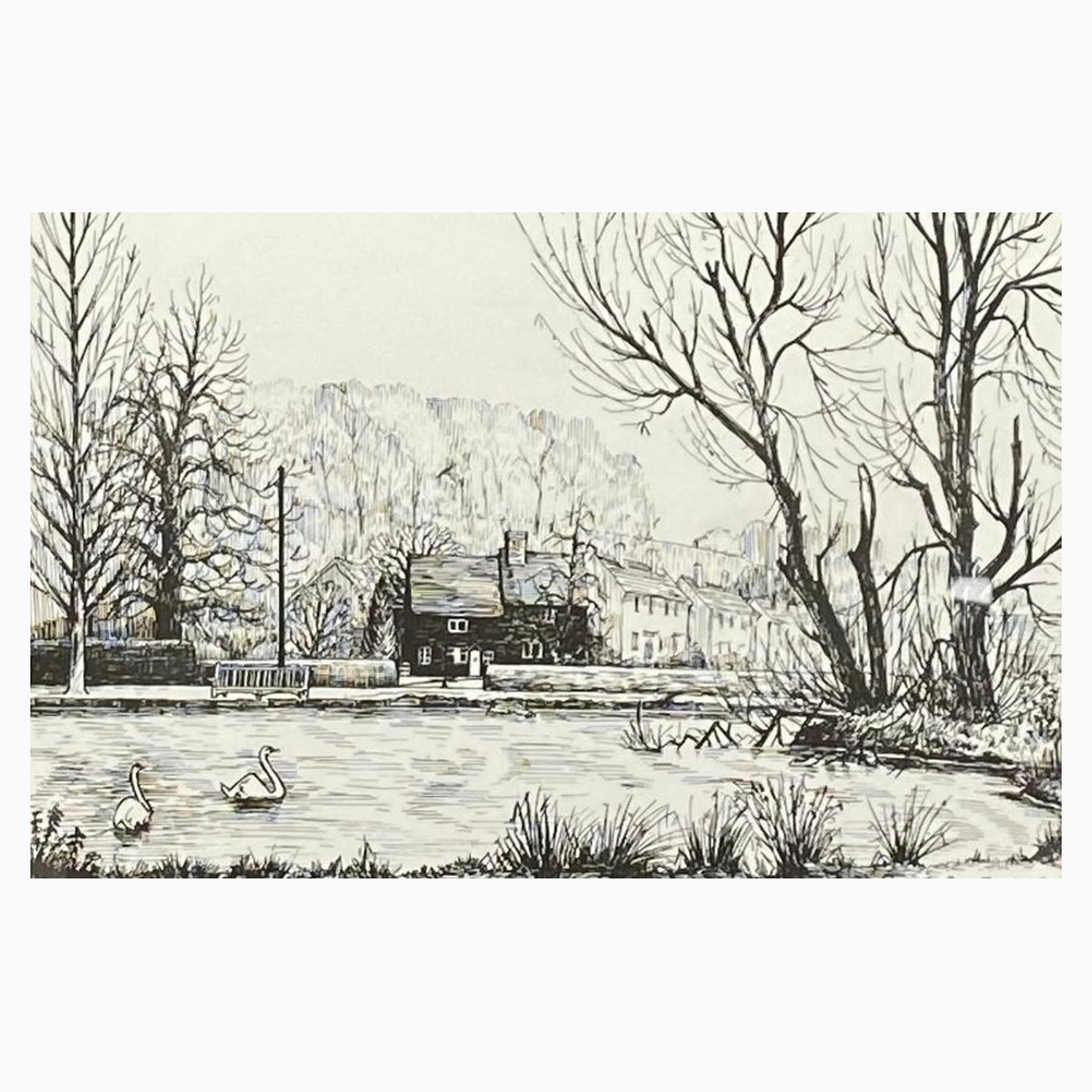 【アンティーク】 モノプリント版画 / ギル・ポリット /
/ イギリス直輸入