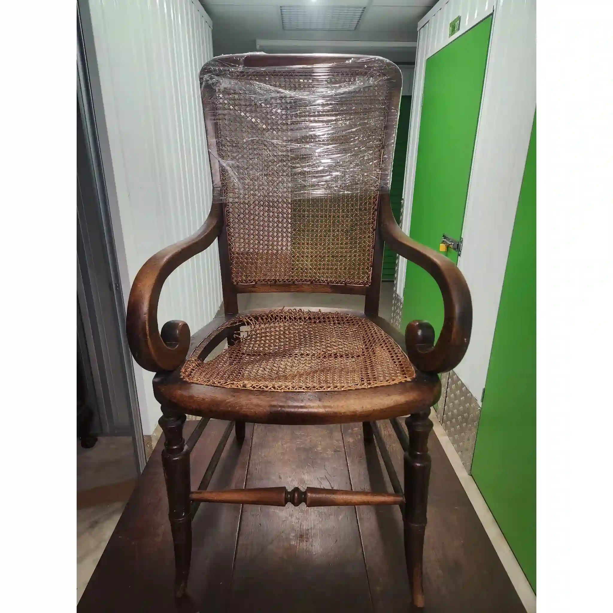 【ビンテージ】 ハイバックアームチェア / 1900年代~1940年頃 / イギリス / 籐(ラタン)張り