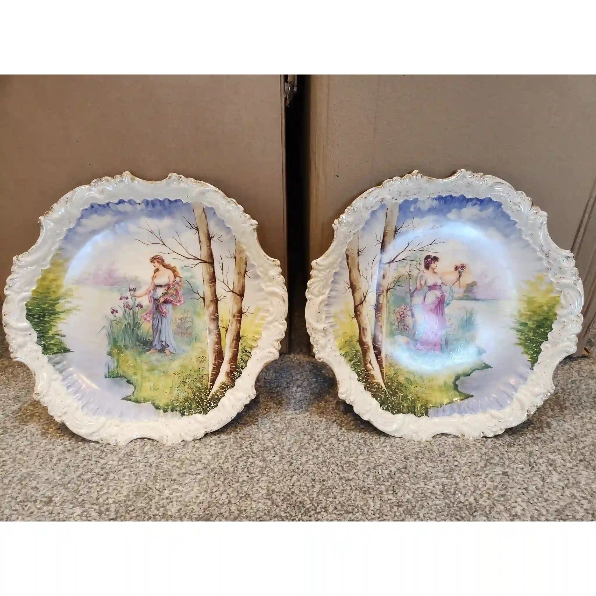 【ビンテージ】 ビクトリアンウォールプレート / ヴィクトリアンスタイル / 1940年代〜1960年代頃 / イギリス / スカラップ