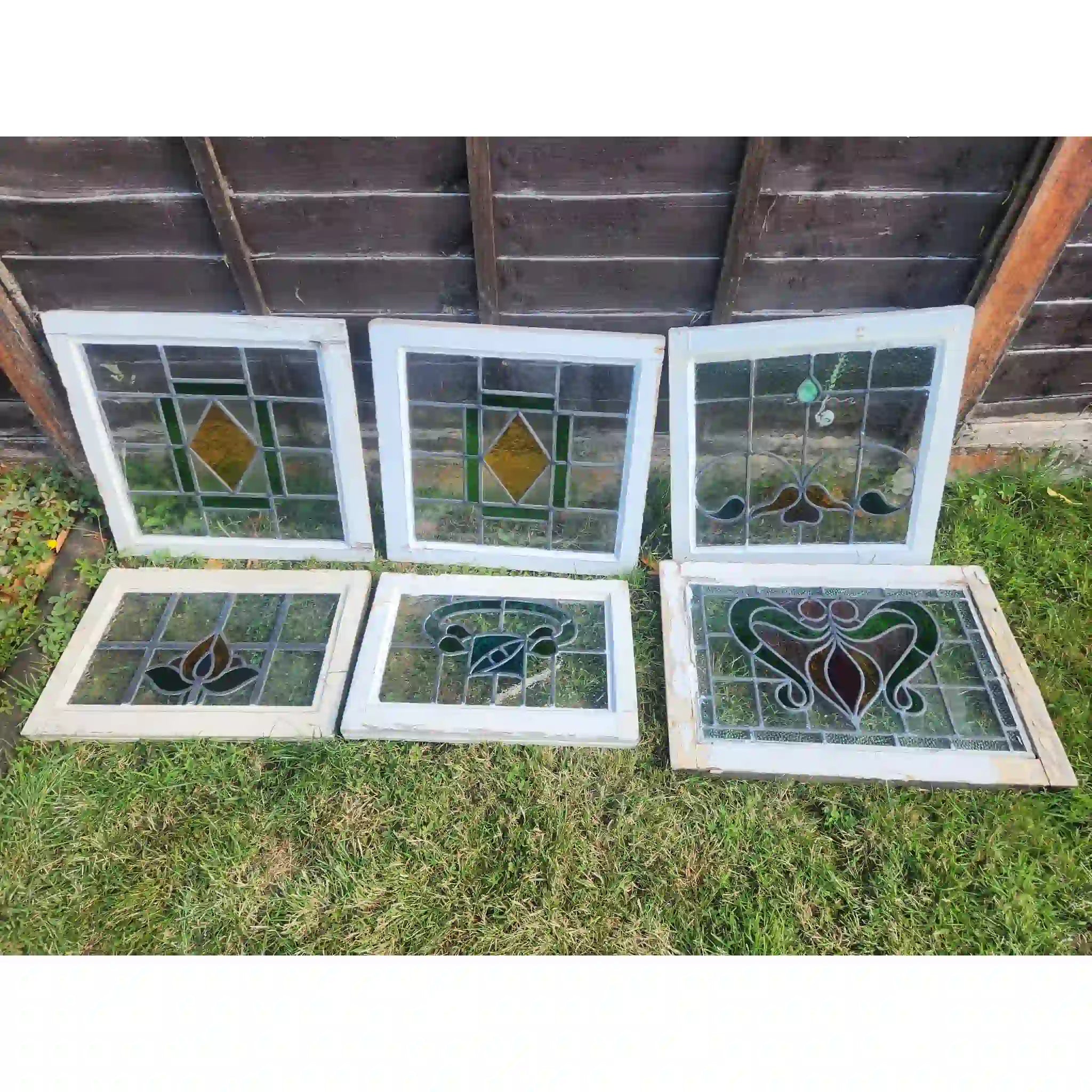 【ビンテージ】 ステンドグラス パネル 6P / イギリス