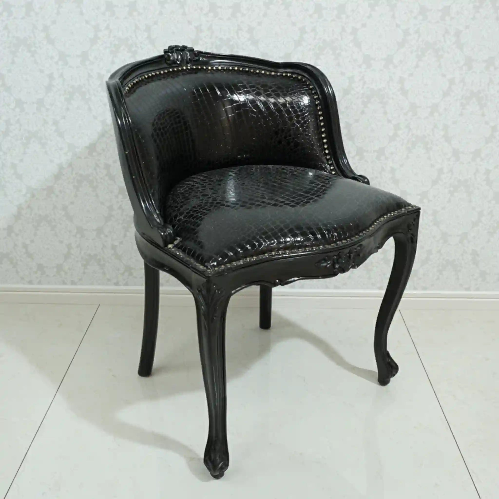 【アンティーク】 バニティチェア(スツール) /
/ 本革 / フランス