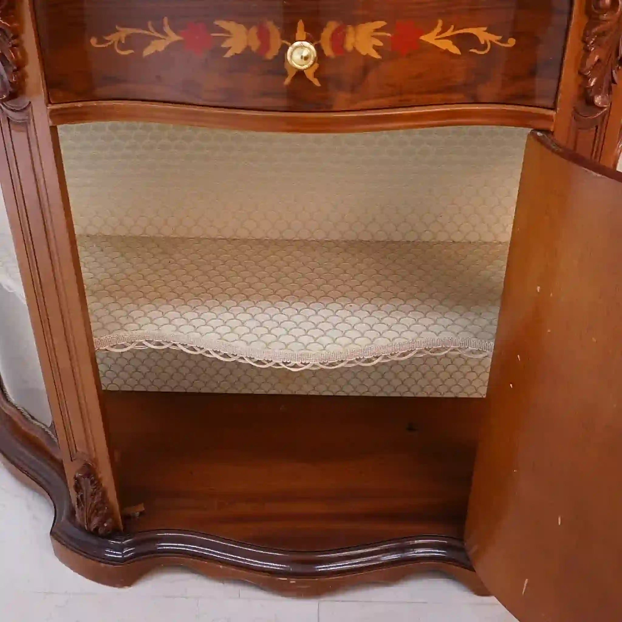 【アンティーク】 キャビネット /
/ マーブルトップ 象嵌(インレイ)